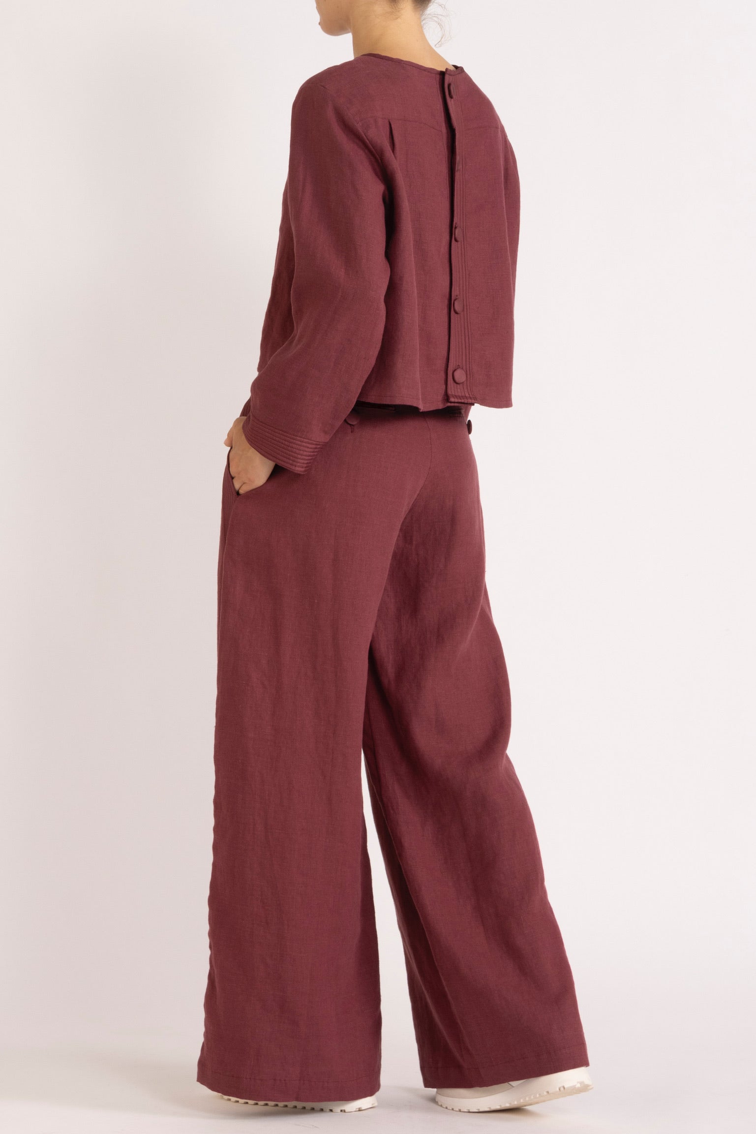 Clement Linen Long Sleeve Top