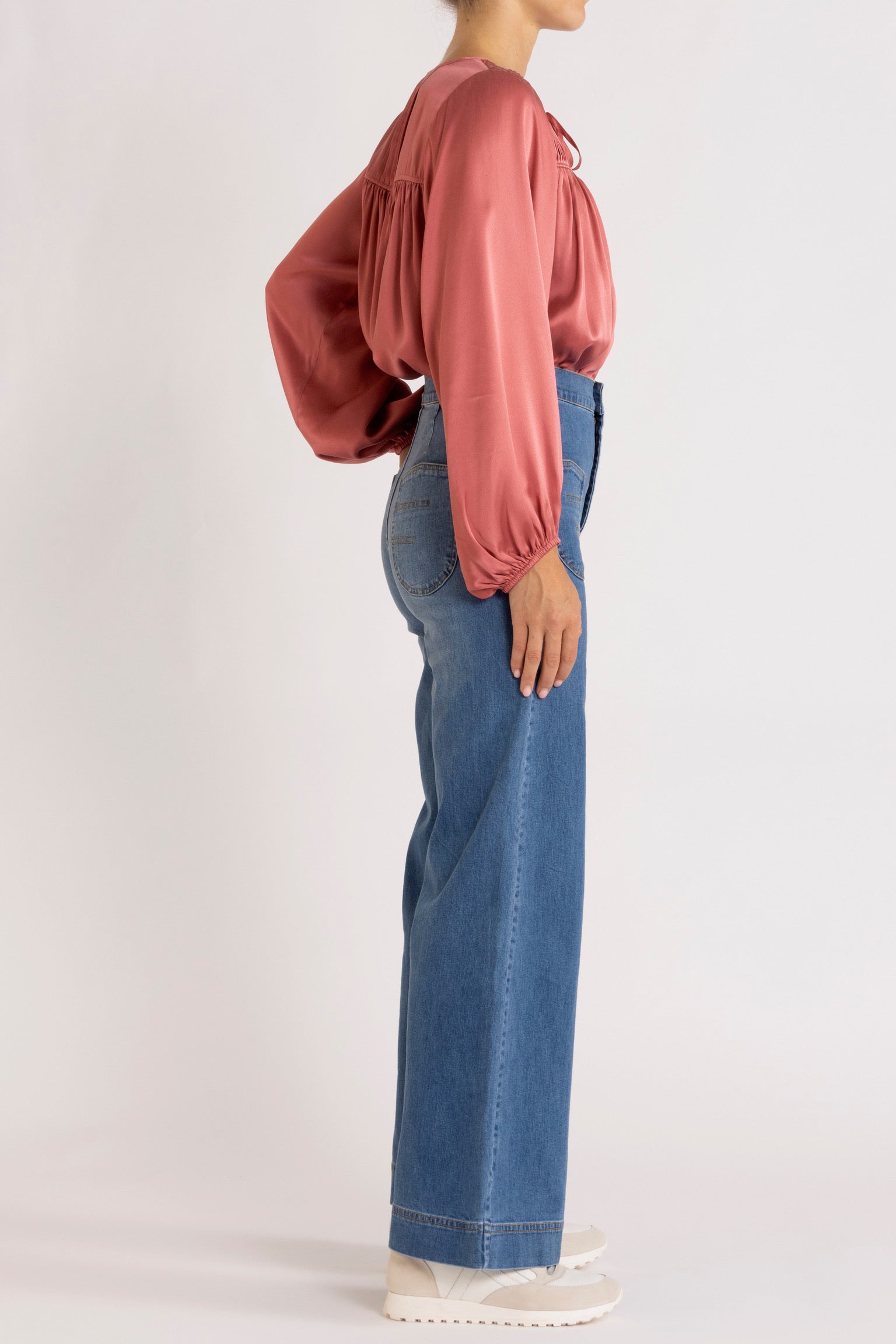 Tindra Silk Long Sleeve Top