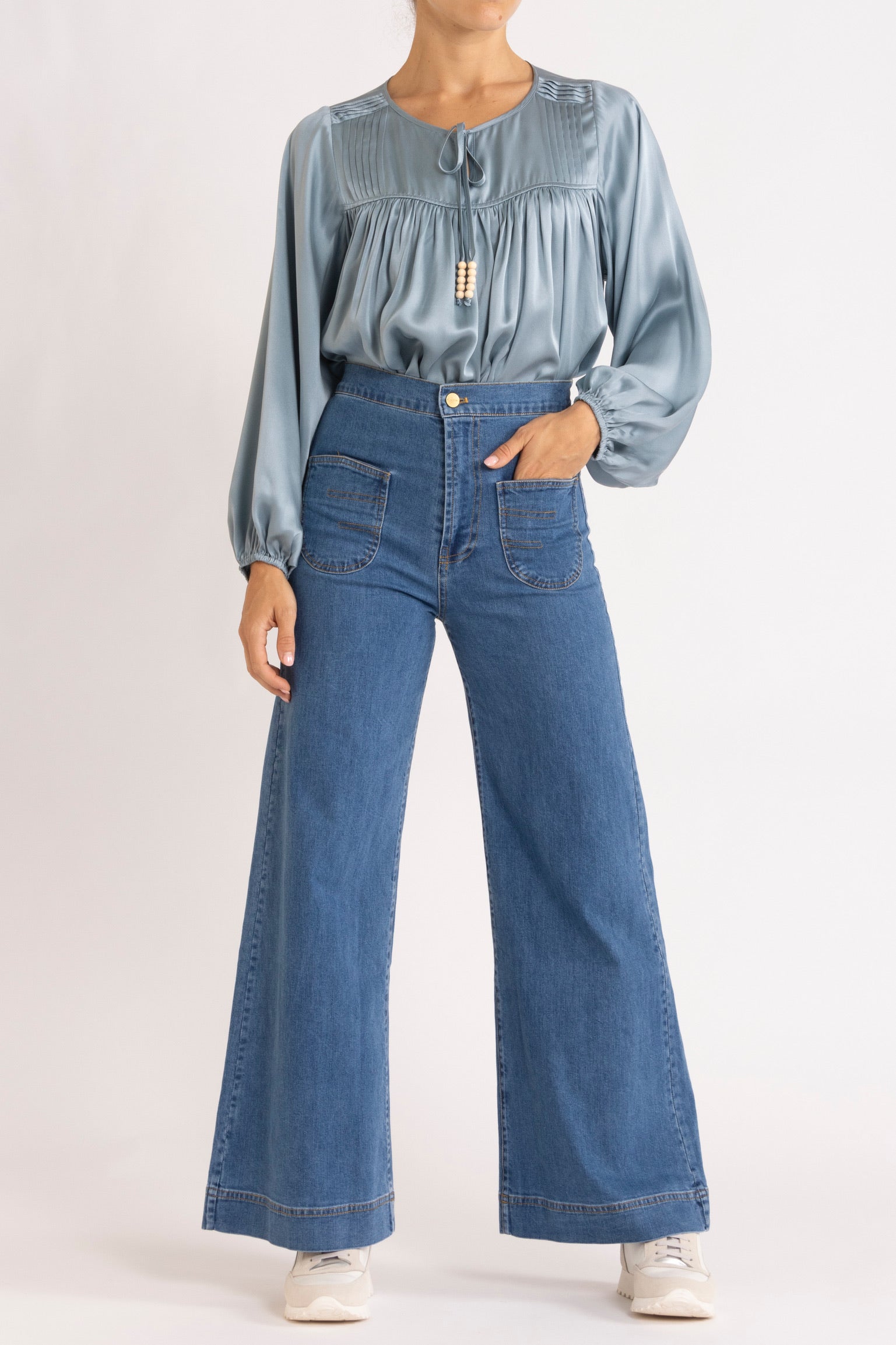 Tindra Silk Long Sleeve Top