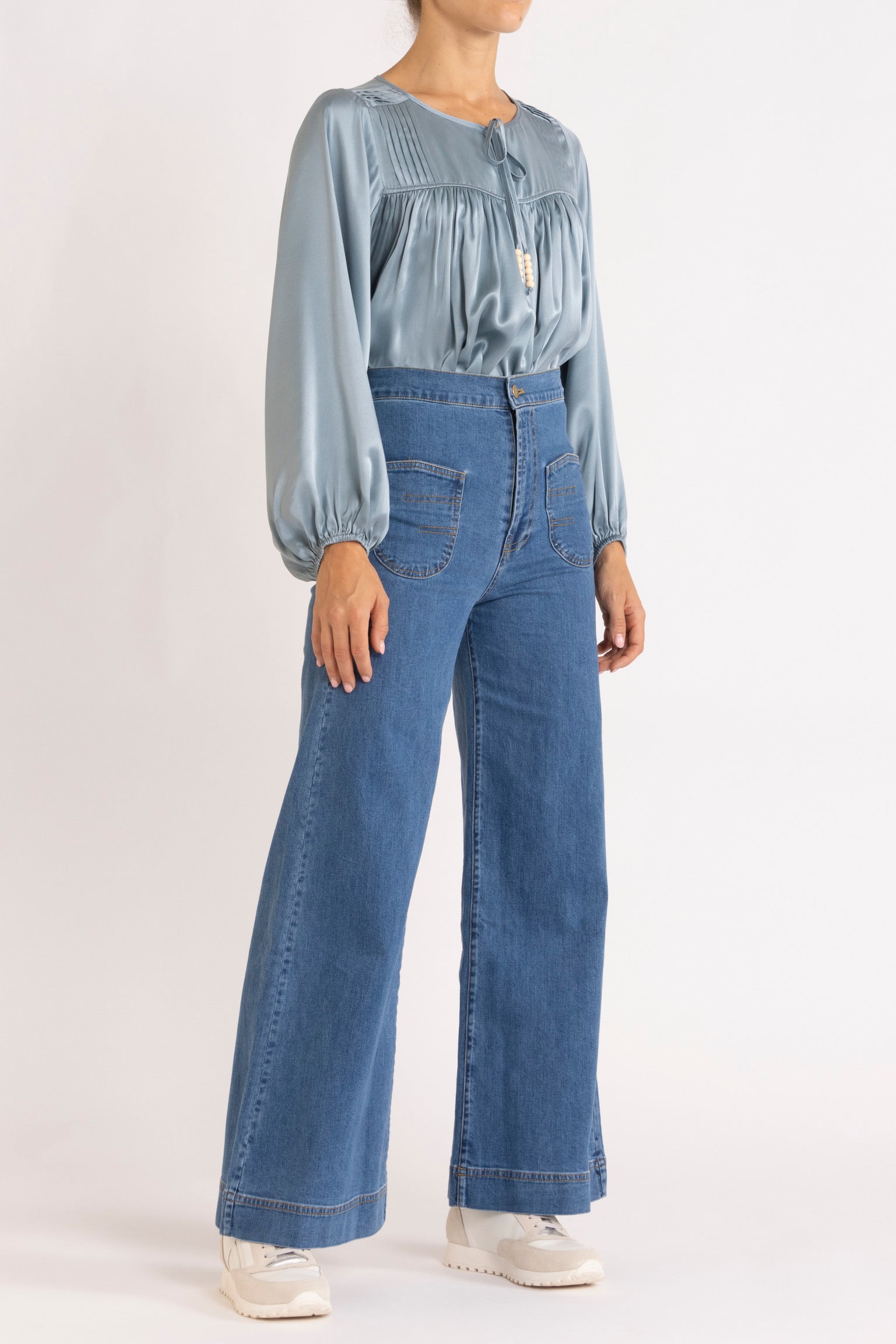 Tindra Silk Long Sleeve Top