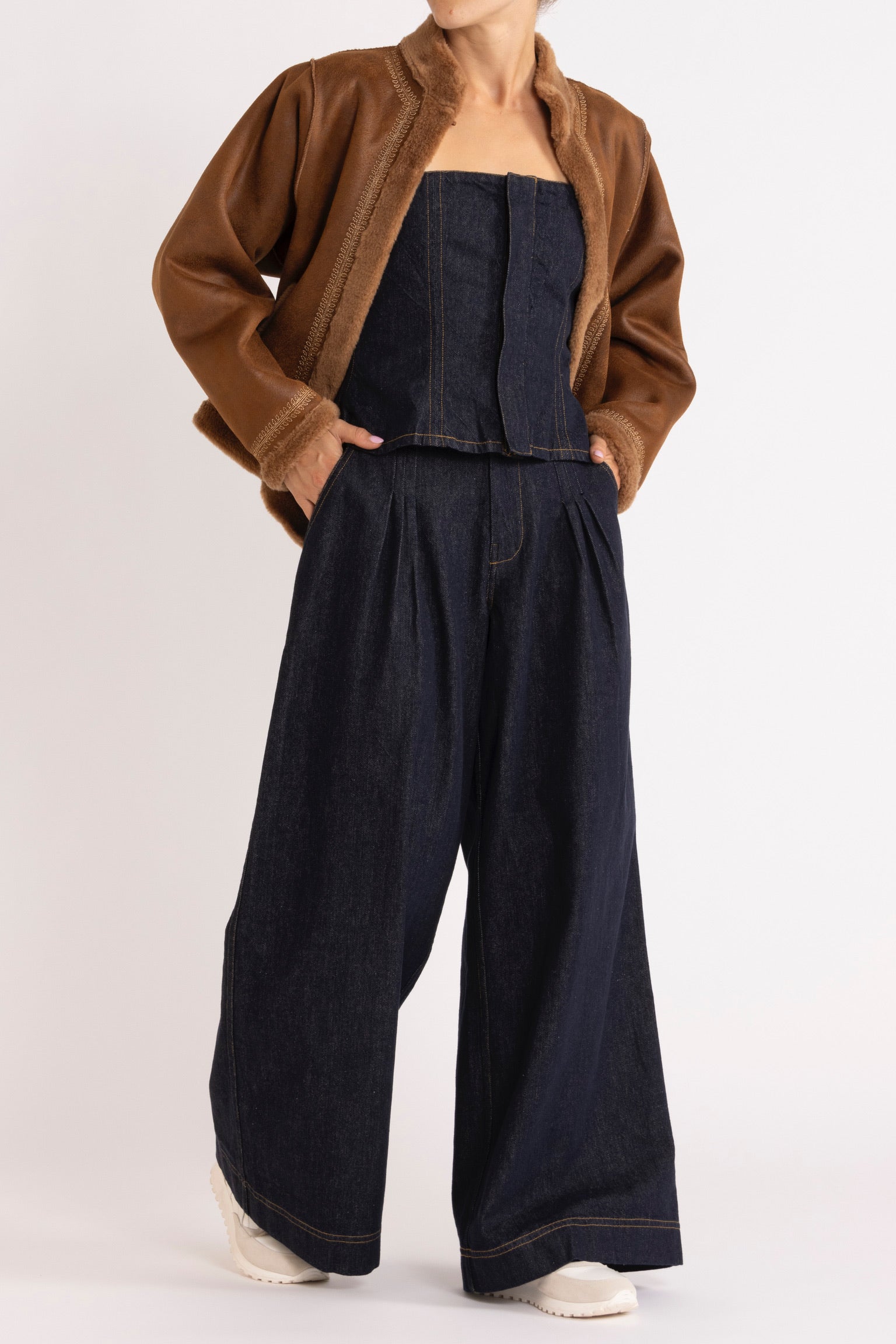 Shiloh Embroidered Faux-Shearling Jacket