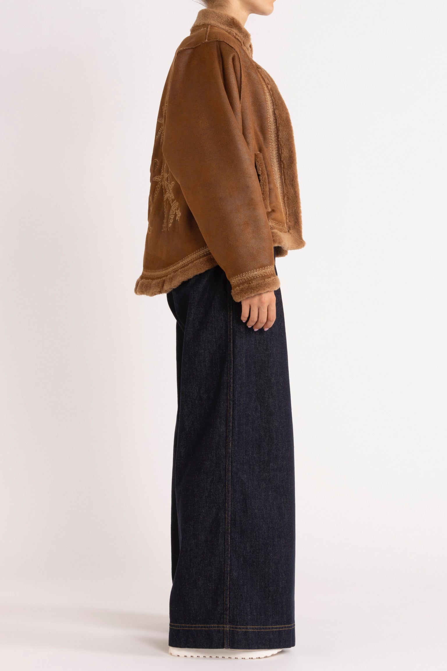 Shiloh Embroidered Faux-Shearling Jacket