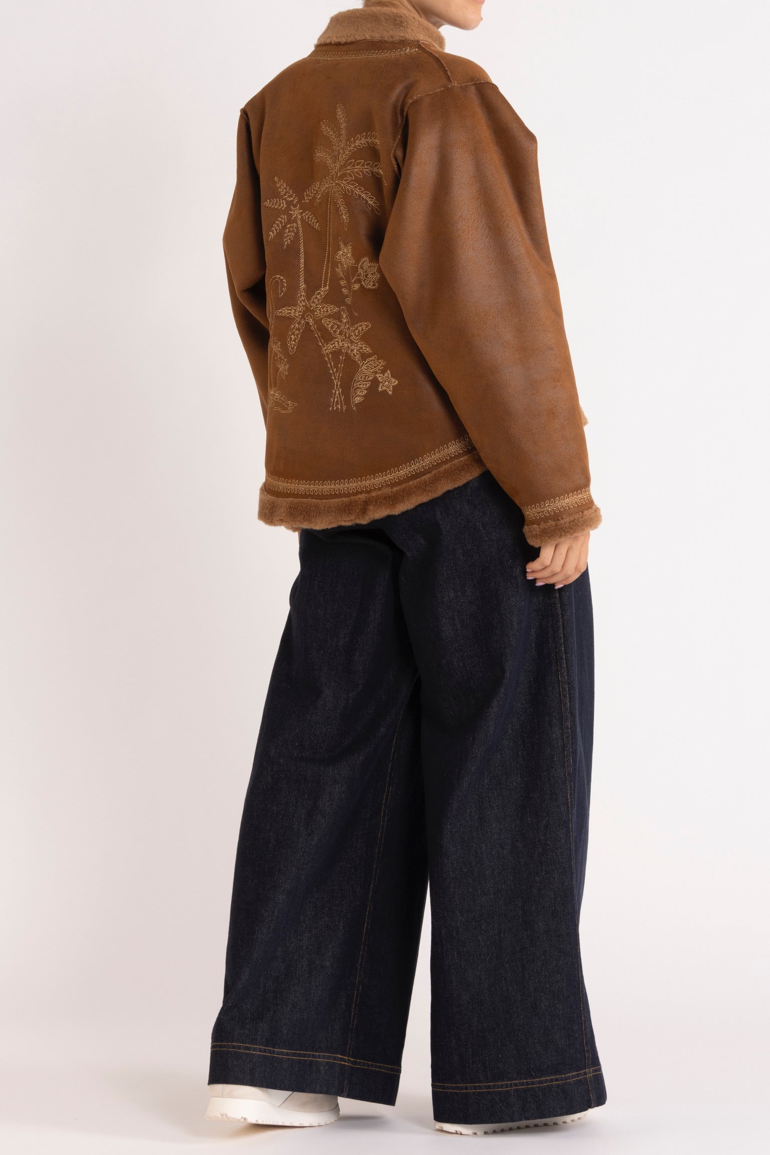 Shiloh Embroidered Faux-Shearling Jacket