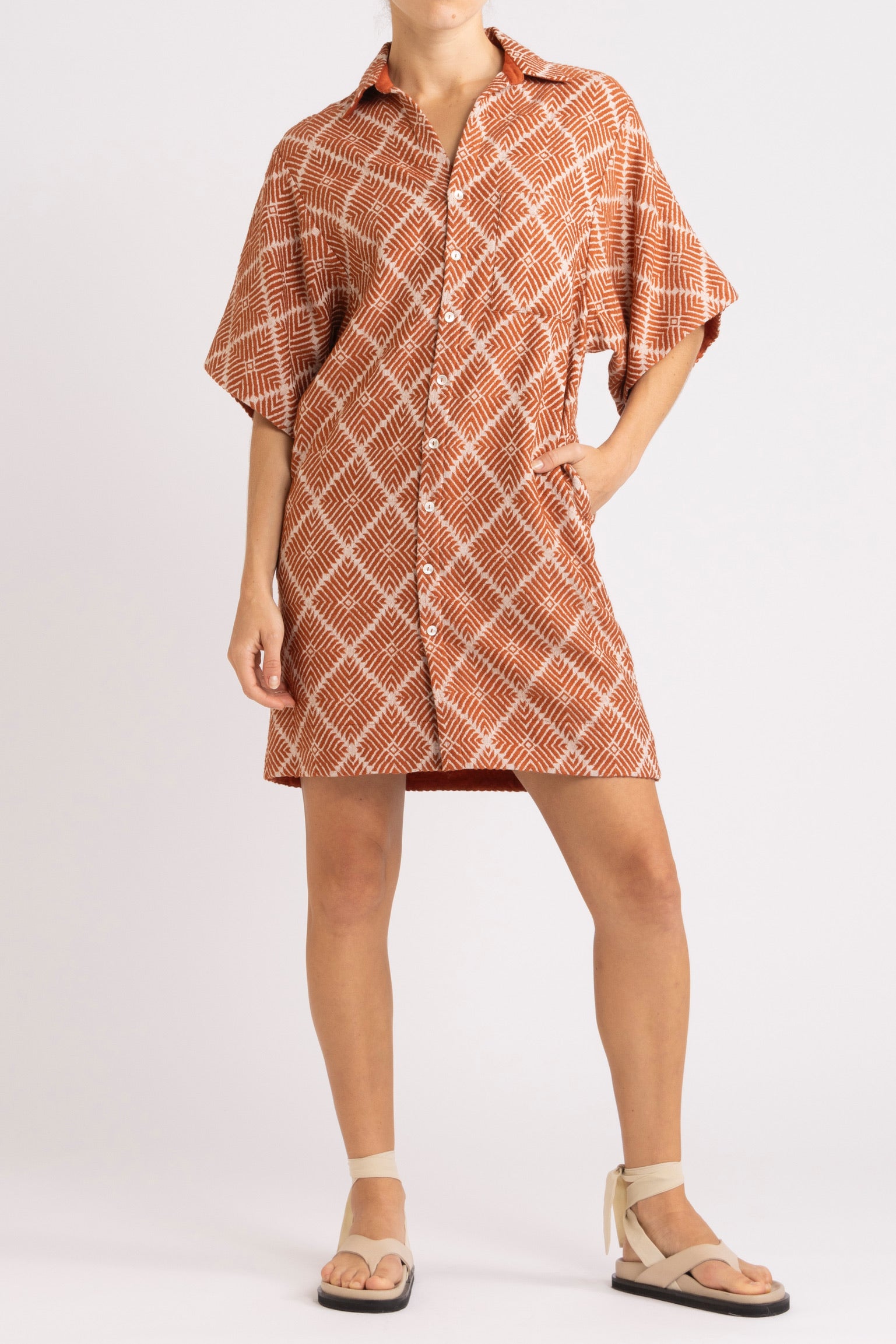 Tallulah Cotton Jacquard Shirt Dress