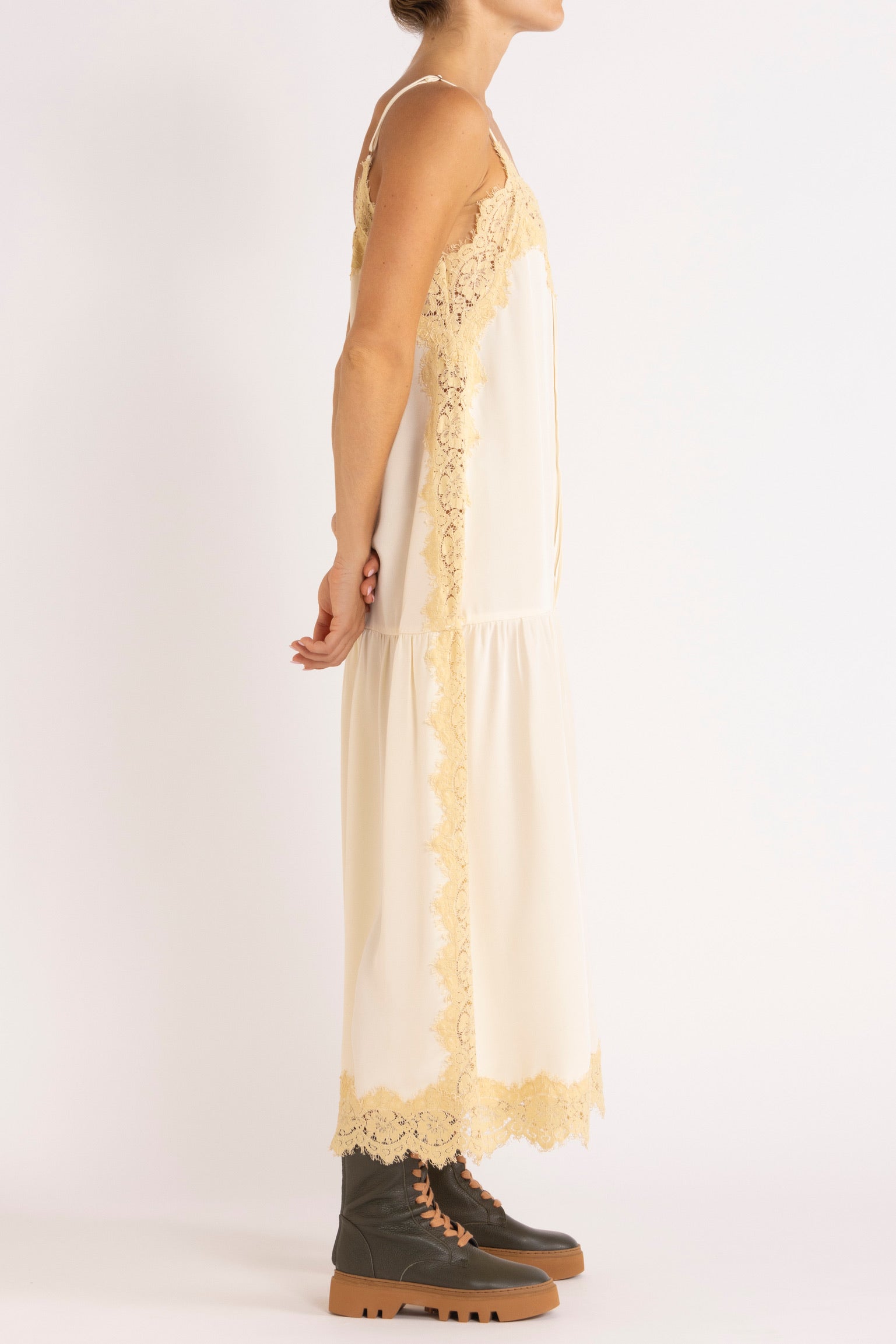 Nettie Silk & Lace Maxi Dress