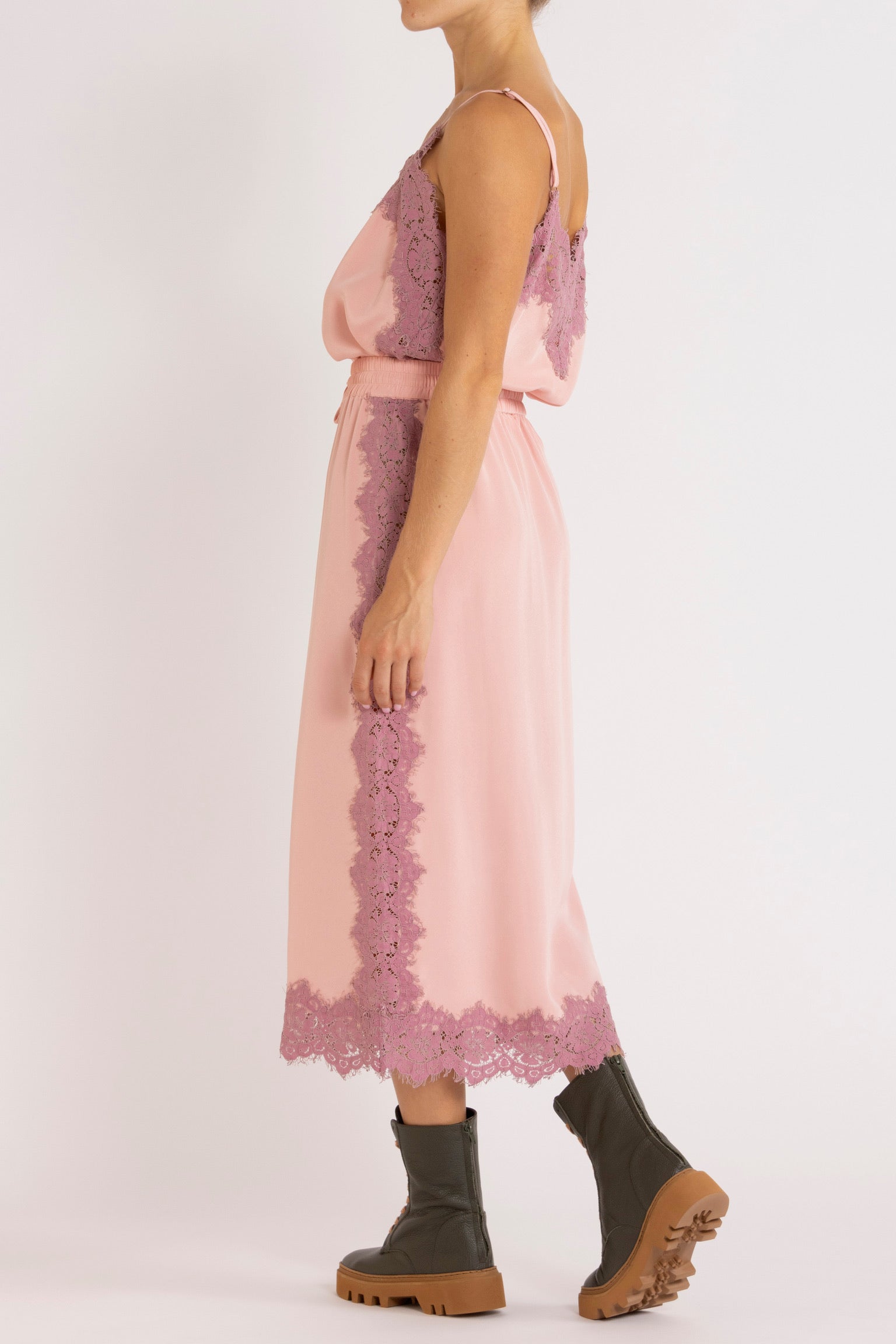 Nettie Silk & Lace Skirt