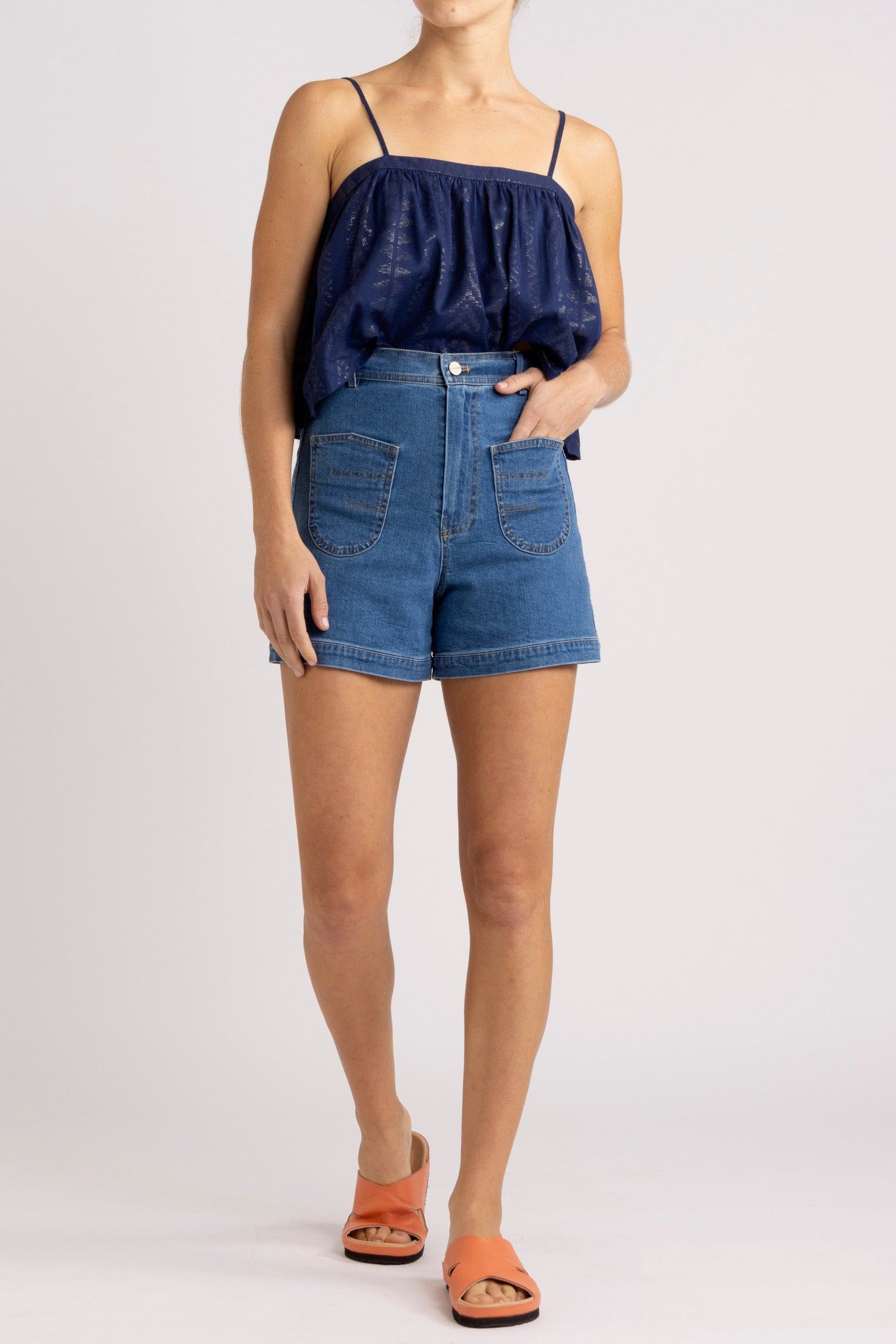 Declan Cotton-Viscose Cami with Metallic Print