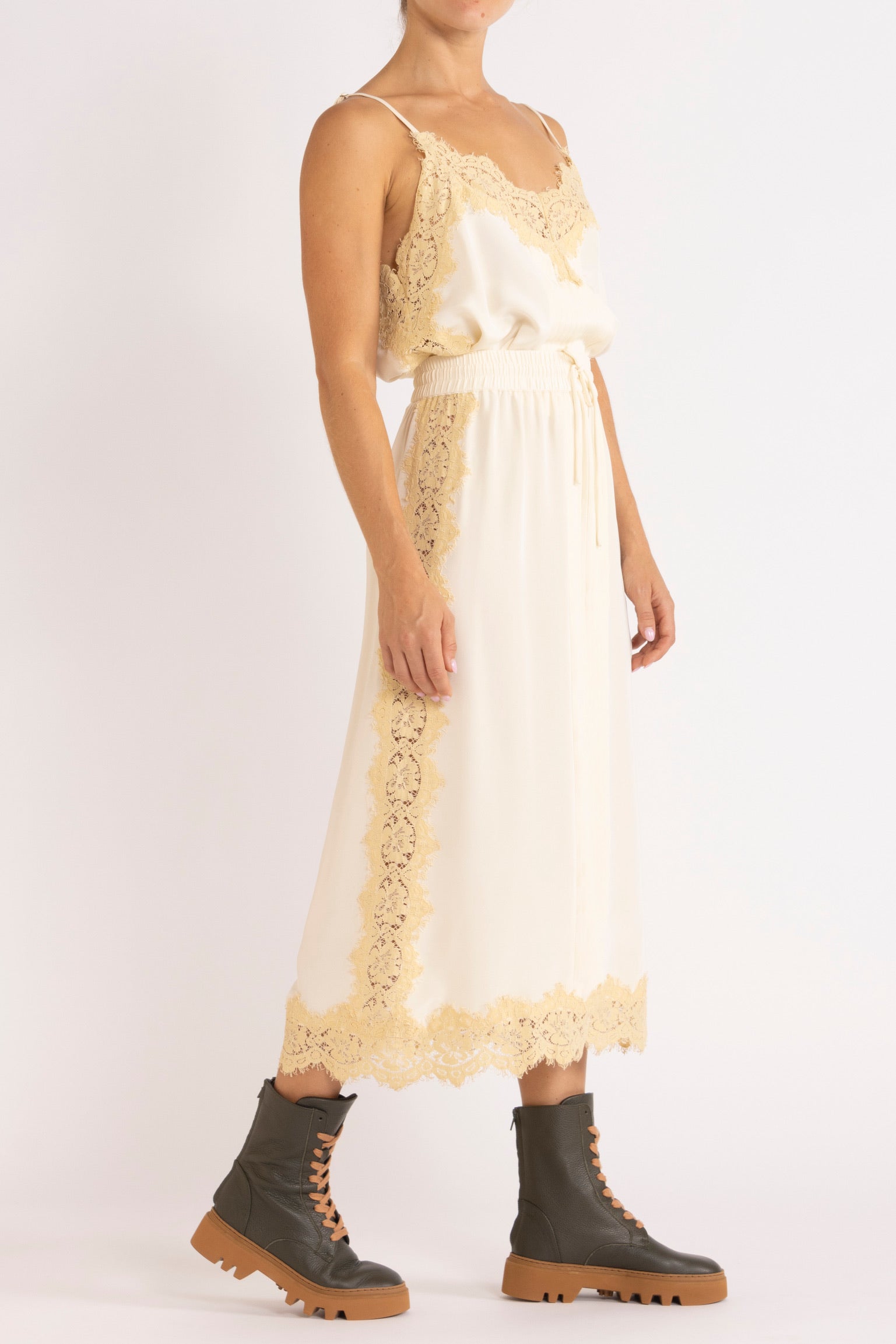 Nettie Silk & Lace Skirt