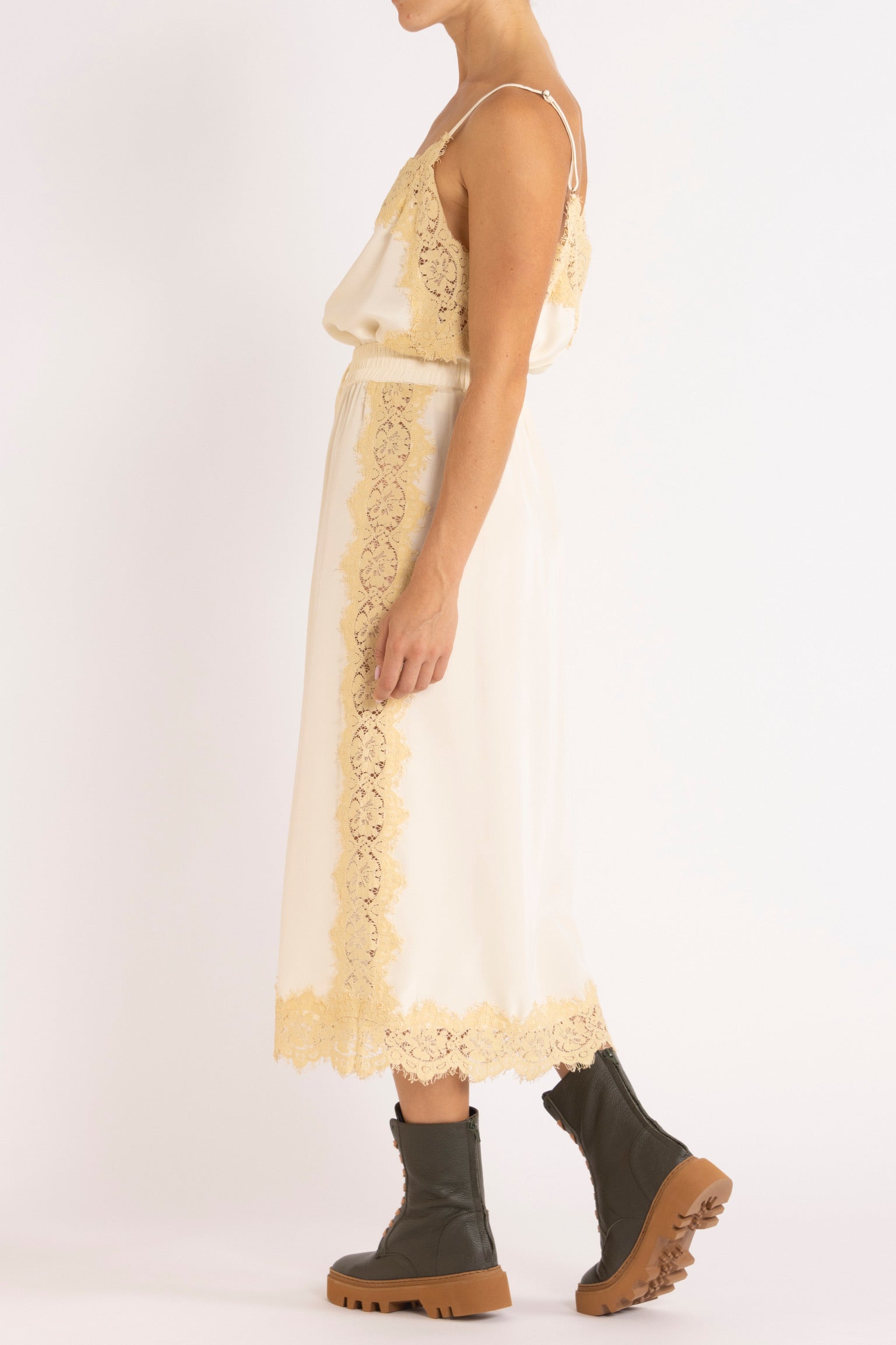 Nettie Silk & Lace Skirt