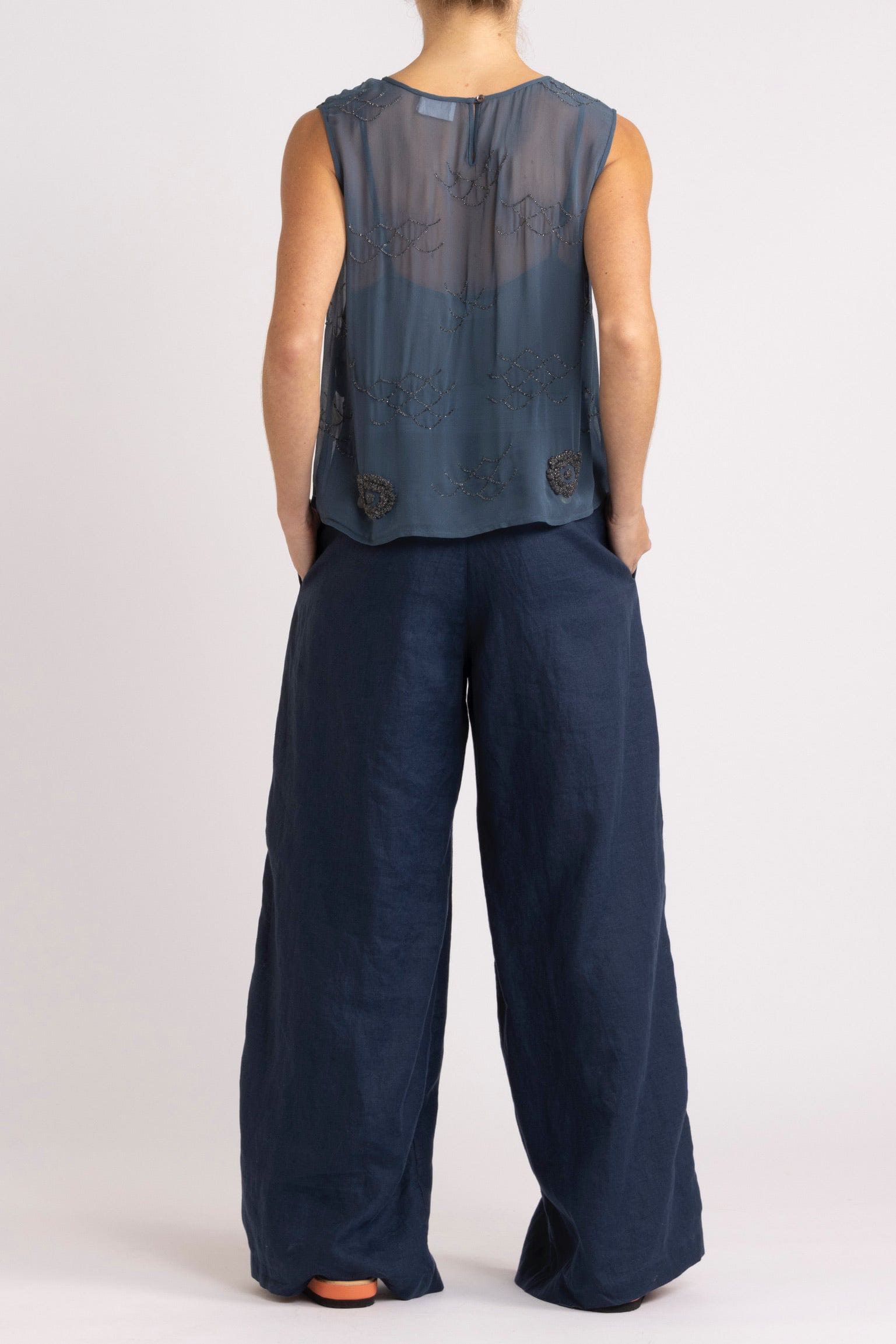 Darcy Beaded Chiffon Sleeveless Top