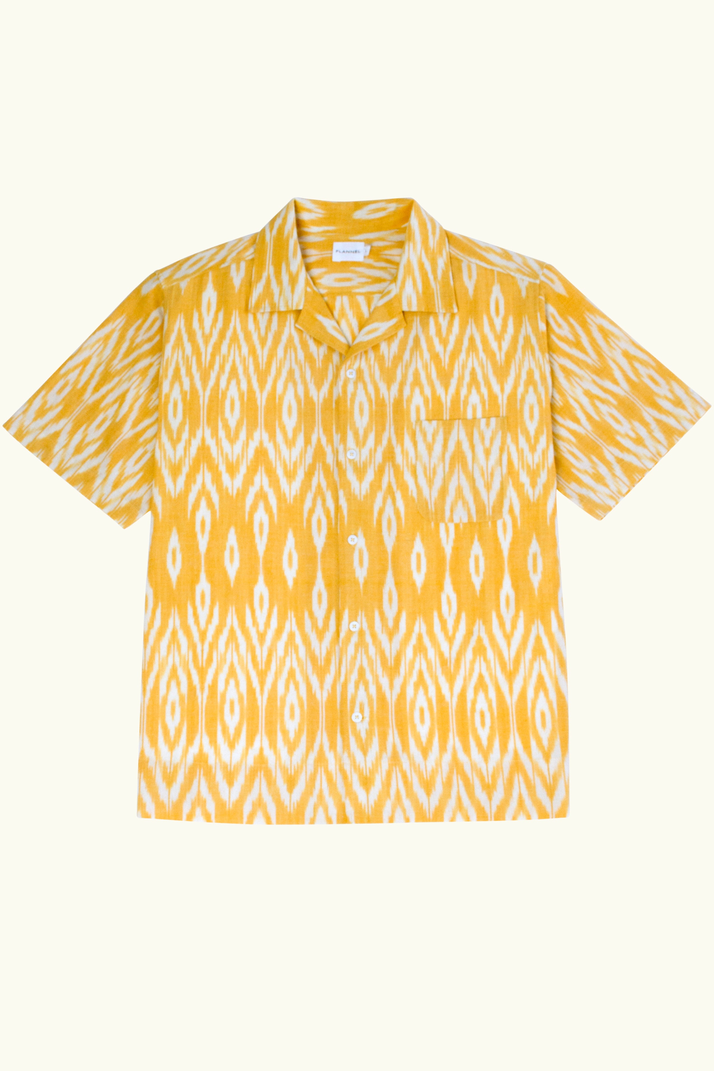 Jacques Cotton Ikat Print Short Sleeve Shirt