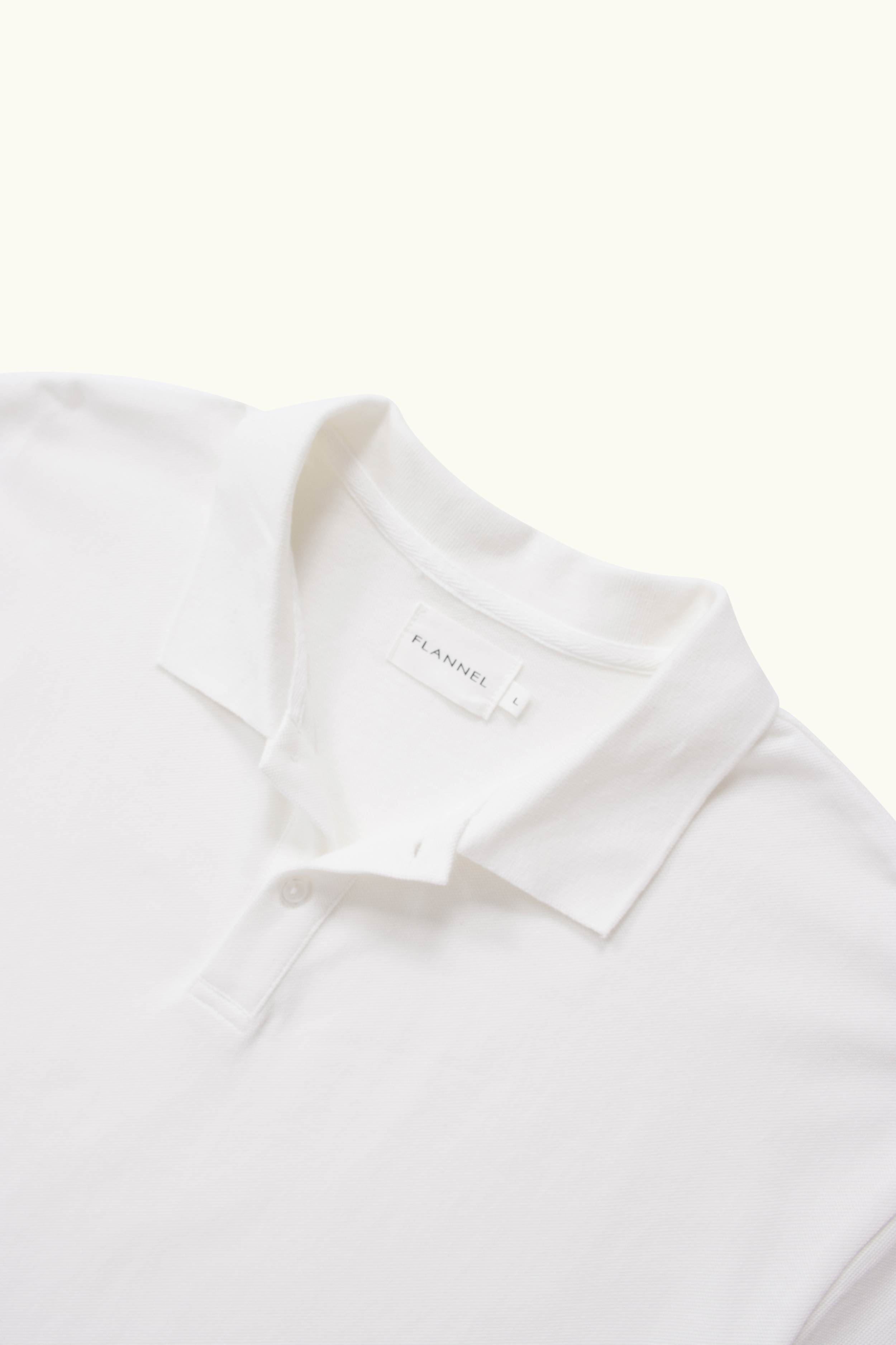 Kyoto Cotton Piquet Oversized Polo White