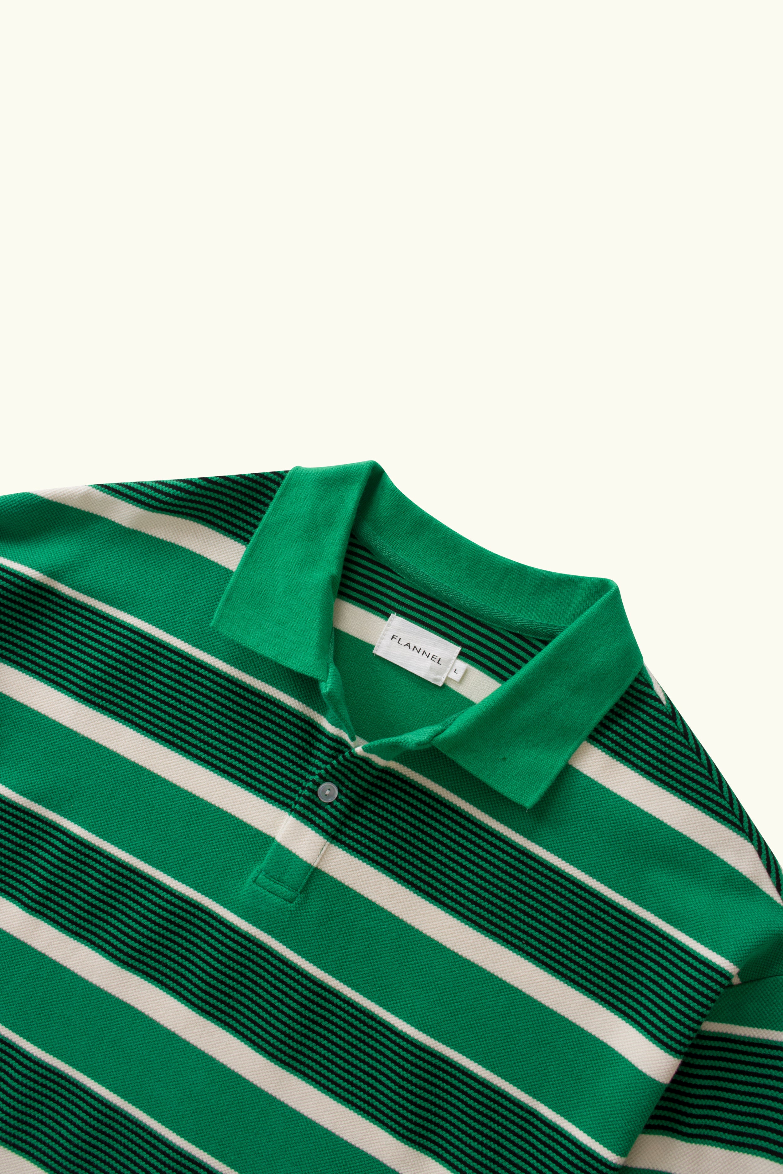 Kyoto Stripe Oversized Long Sleeve Polo