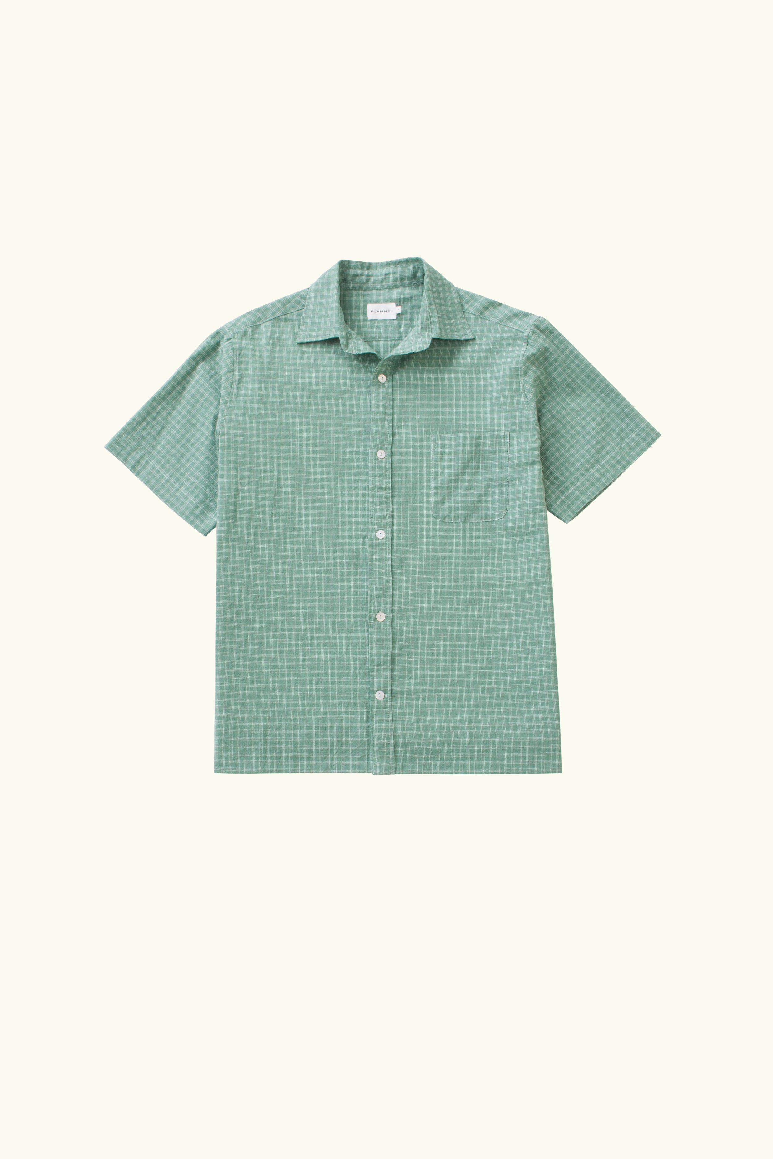 Lawrence Check Hemp Cotton Short Sleeve Shirt