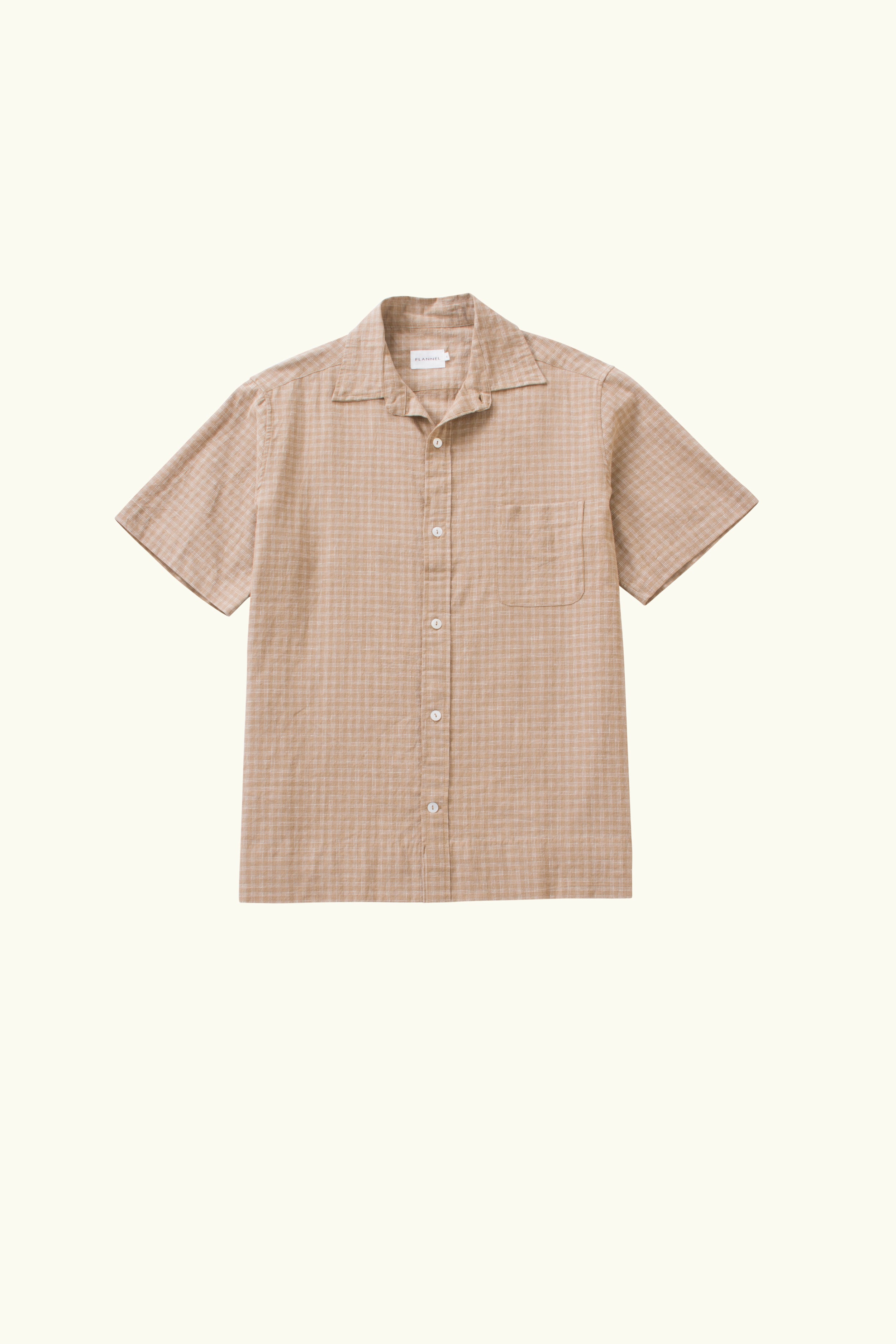 Lawrence Check Hemp Cotton Short Sleeve Shirt