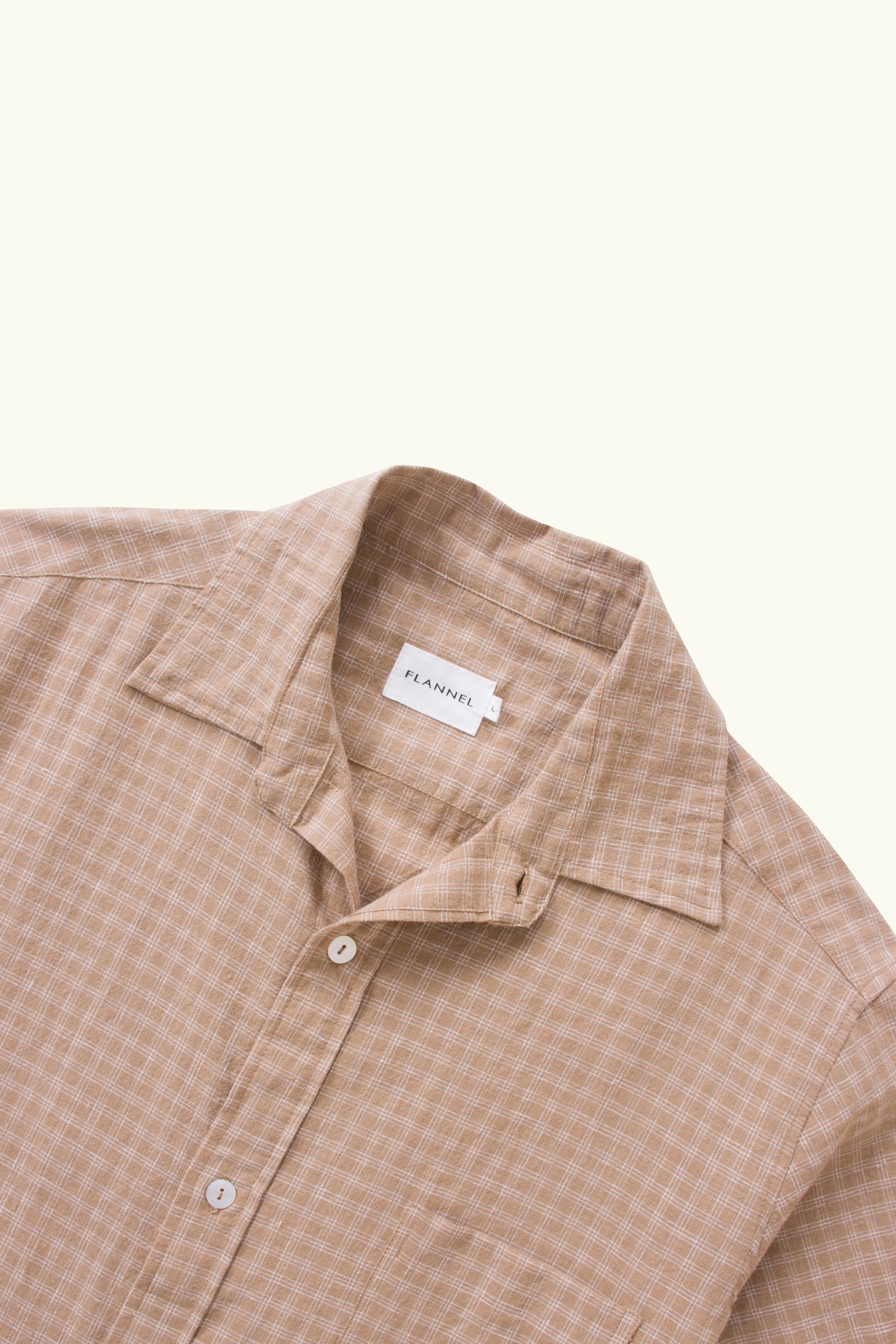 Lawrence Check Hemp Cotton Short Sleeve Shirt