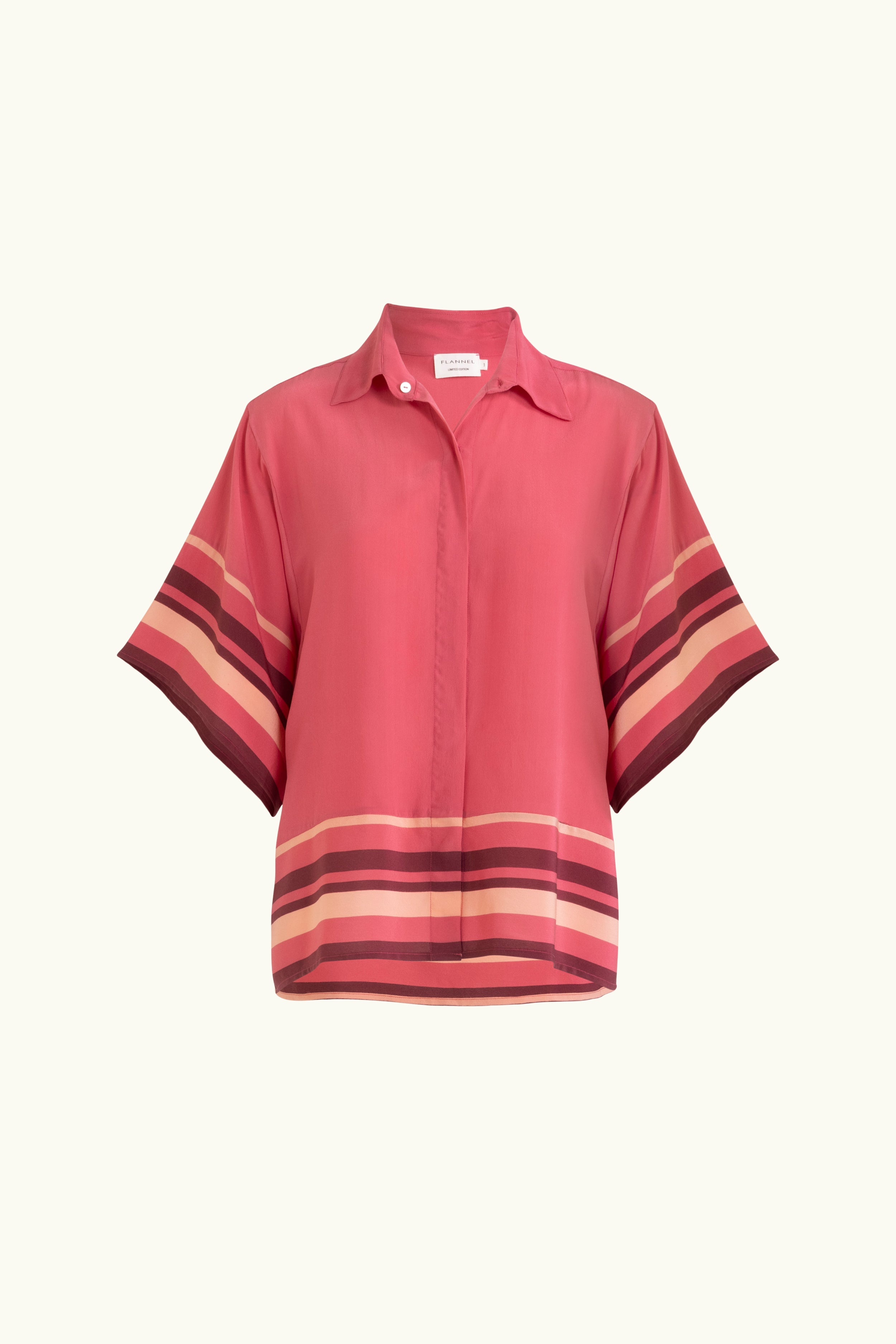 Lilia Silk Crepe de Chine Short Sleeve Shirt
