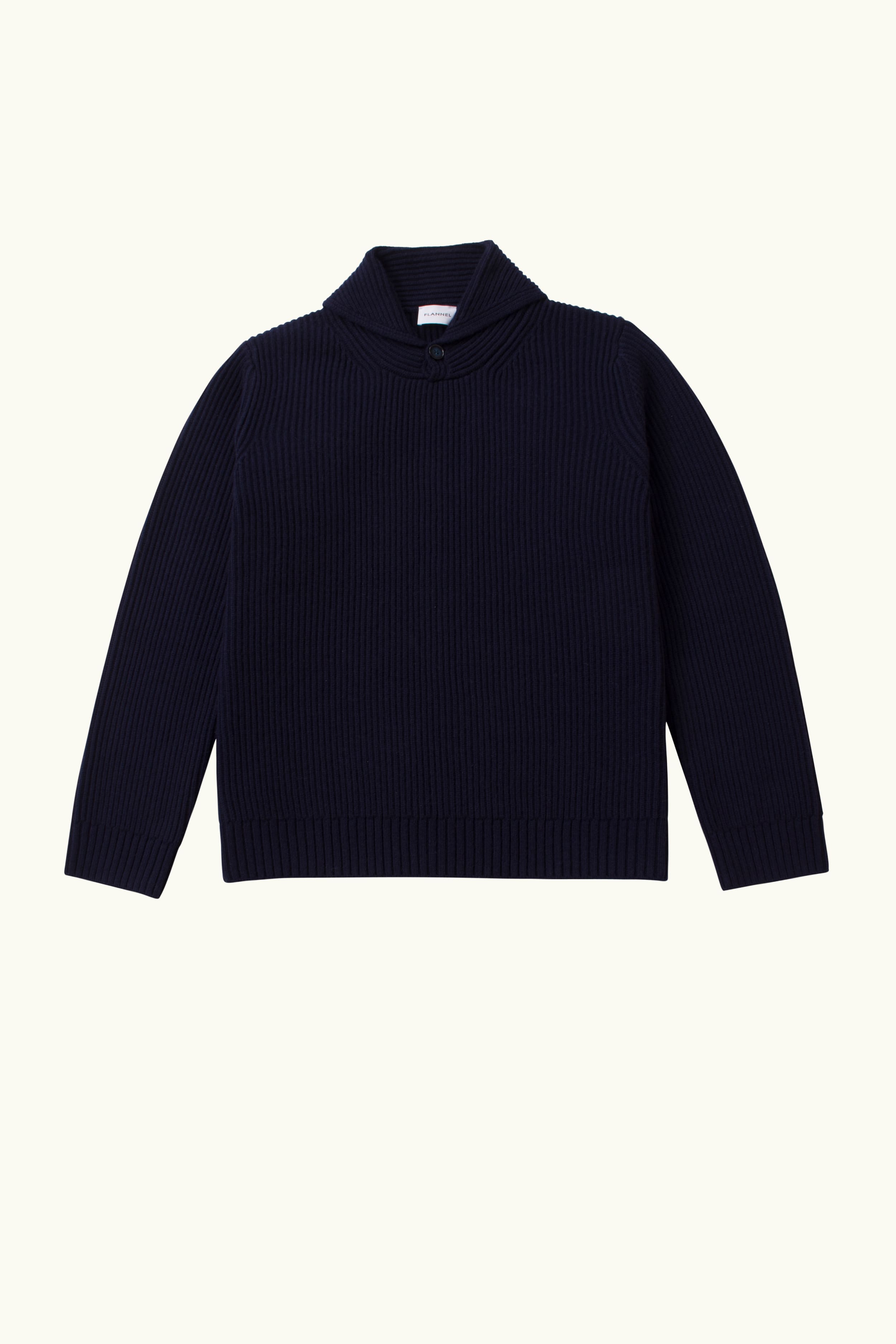 Marcus Wool-Cashmere Shawl Crew Sweater Indigo | FLANNEL