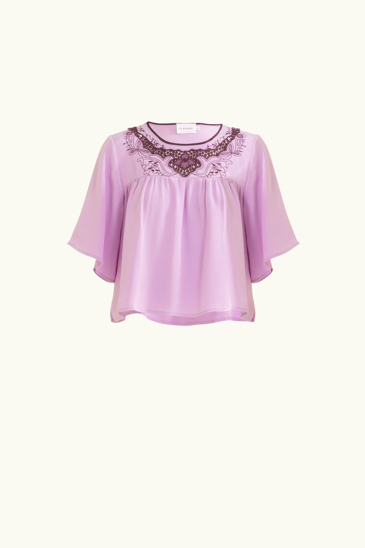 Lina Silk Crepe Short Sleeve Top