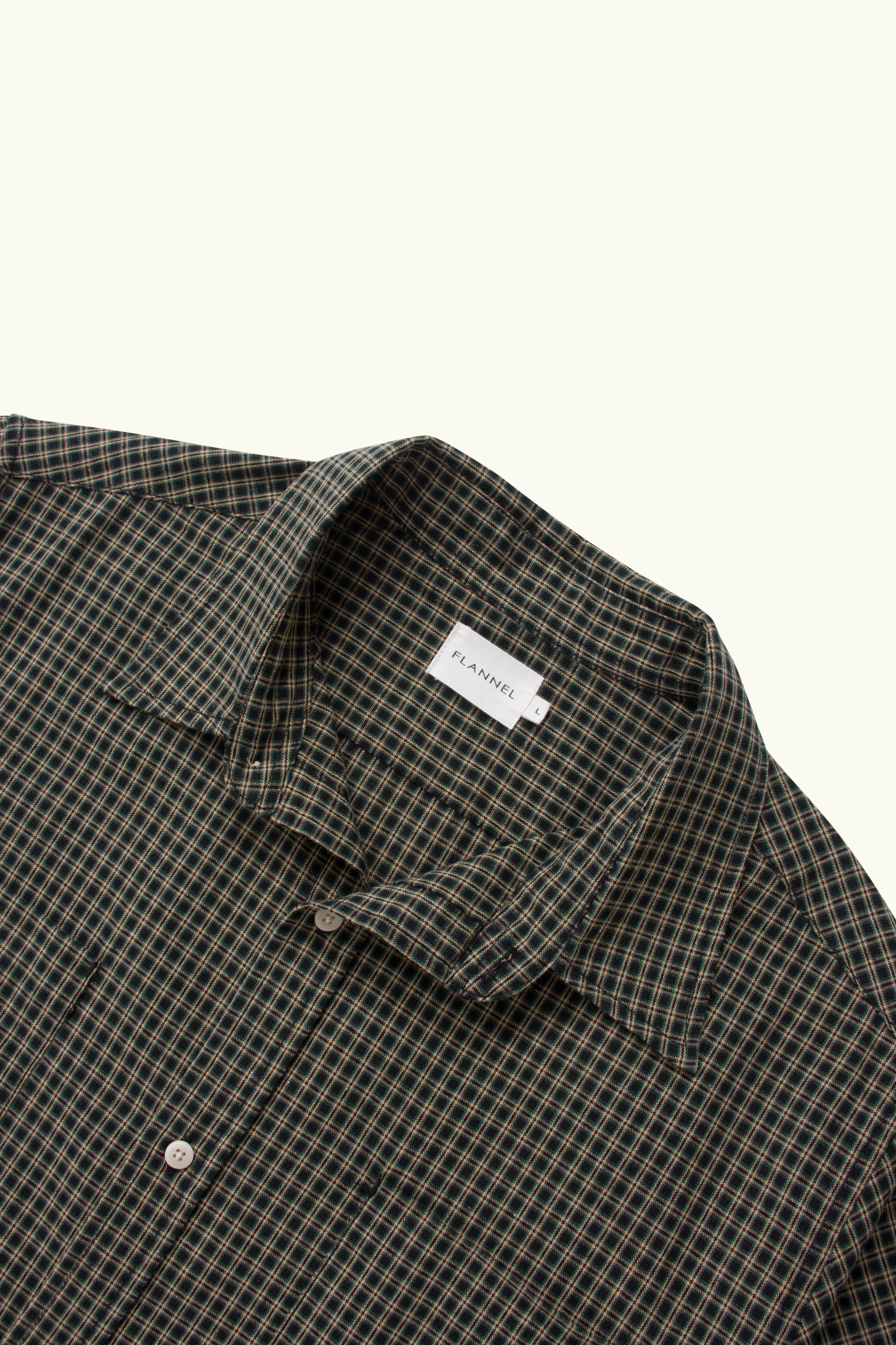 Travis Check Cotton Short Sleeve Shirt Black