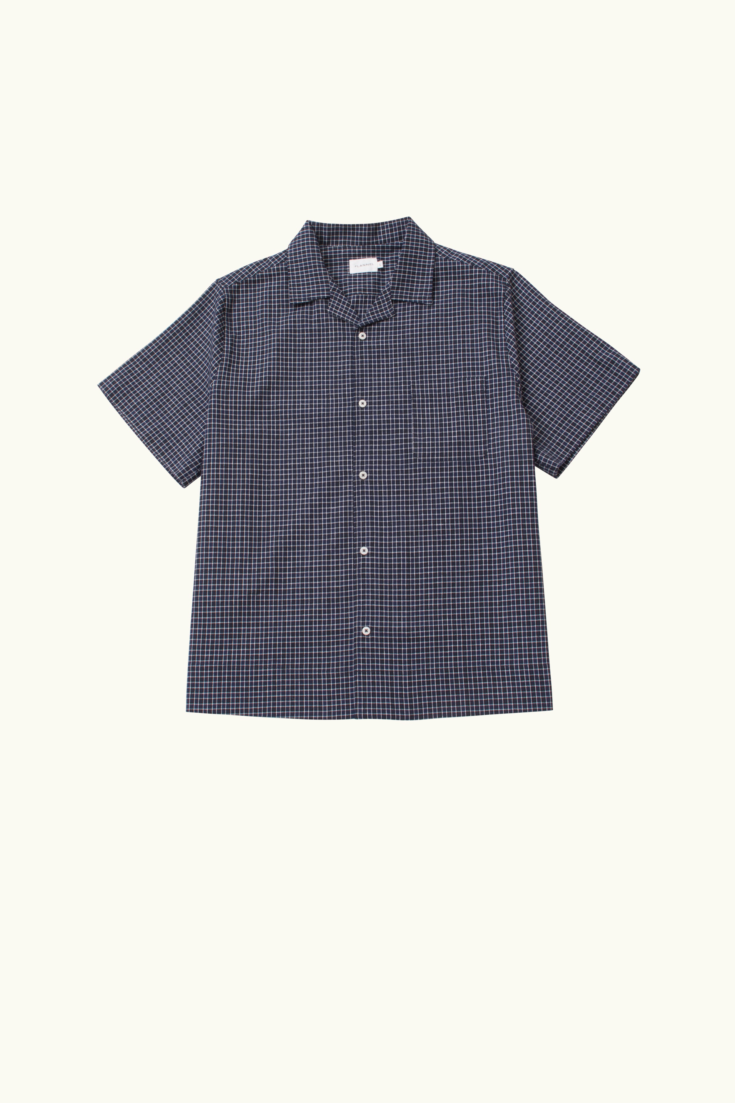 Arrow Check Cotton-Linen Short Sleeve Shirt