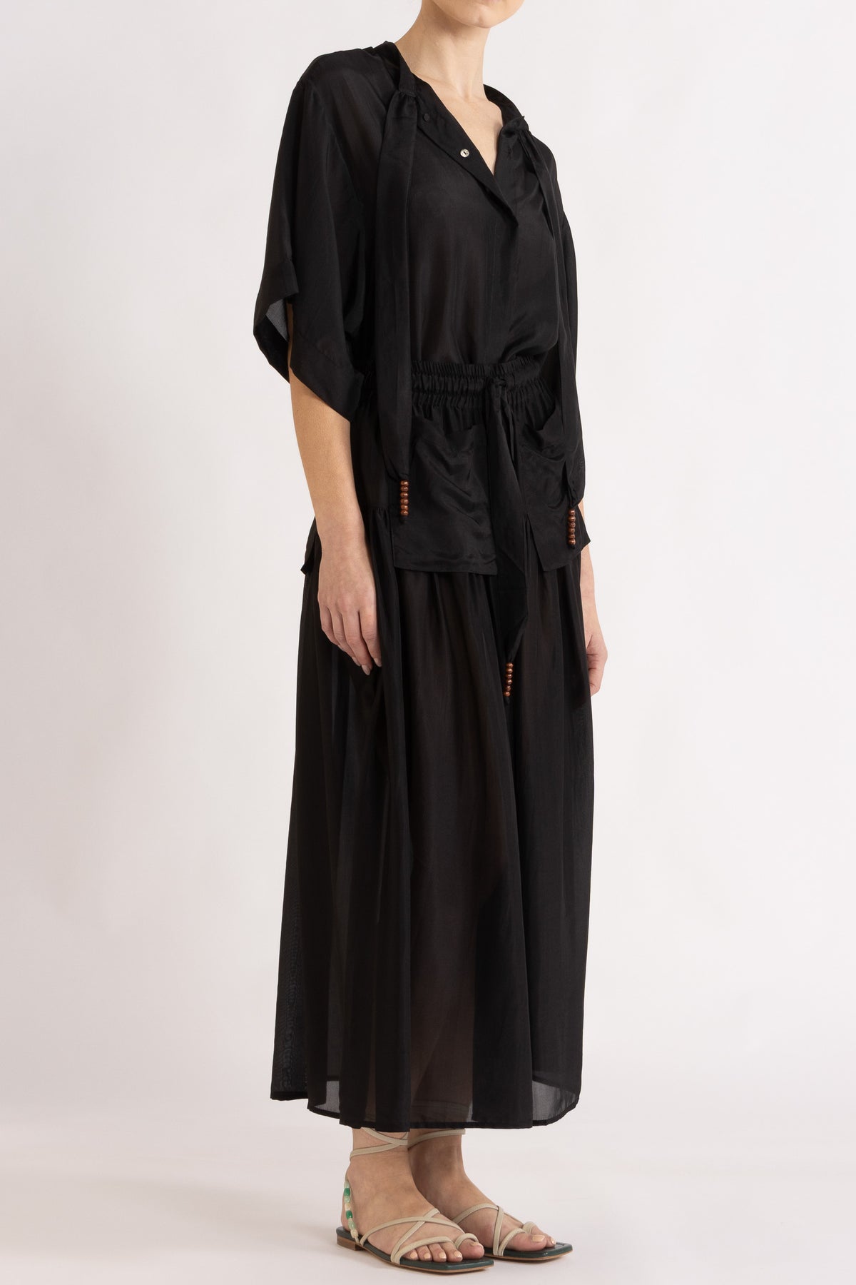 Amal Silk Habotai Skirt