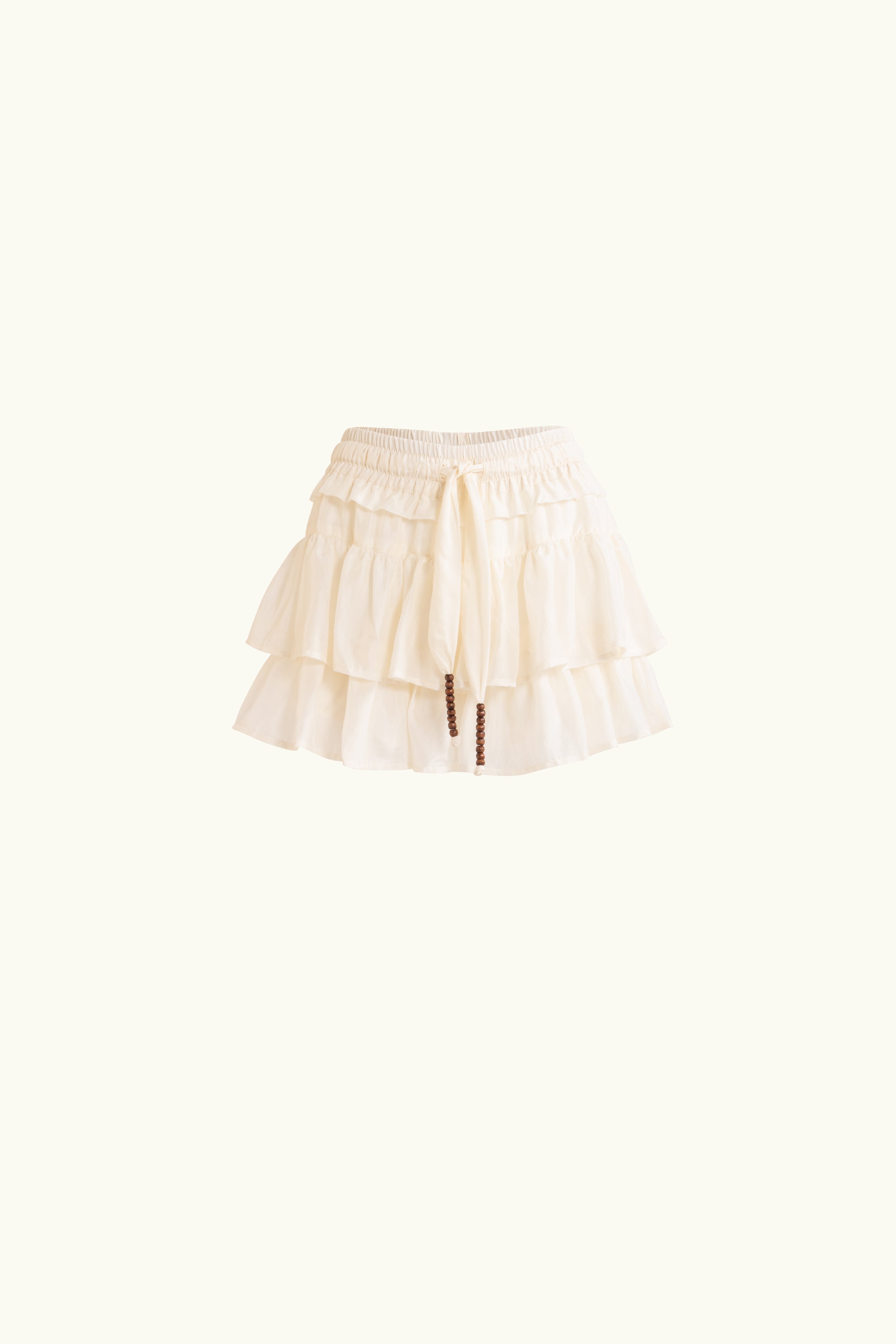 Amal Silk Habotai Frill Short