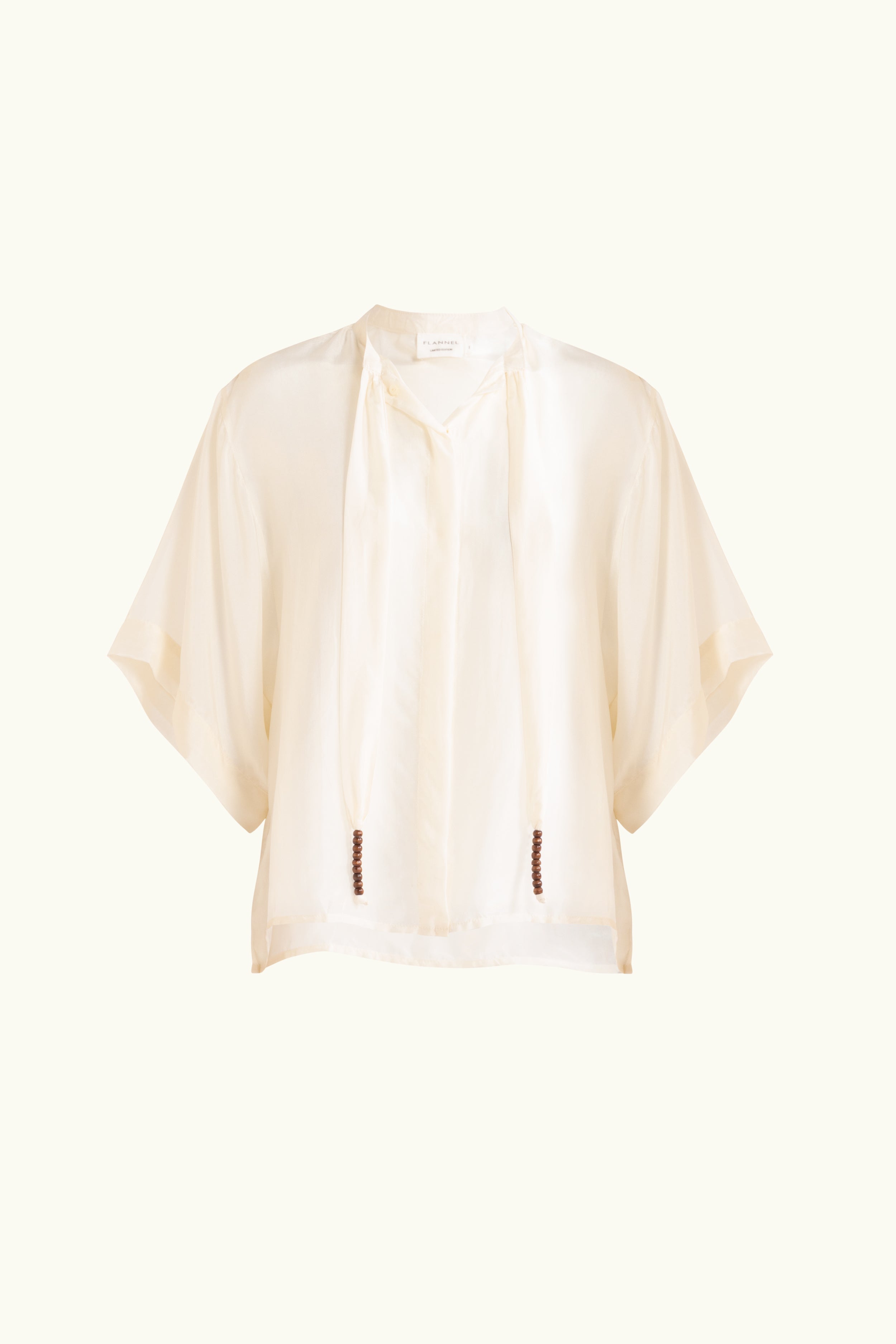 Amal Silk Habotai Short Sleeve Top