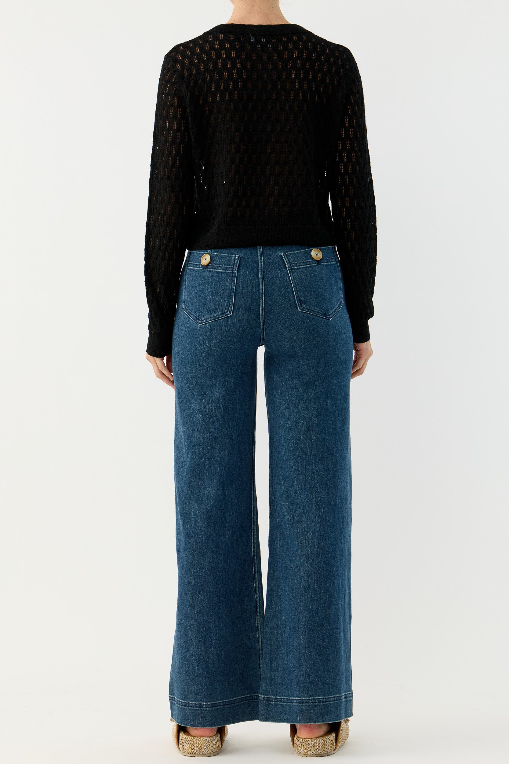 Miley Pointelle Merino Wool & Linen Cardigan