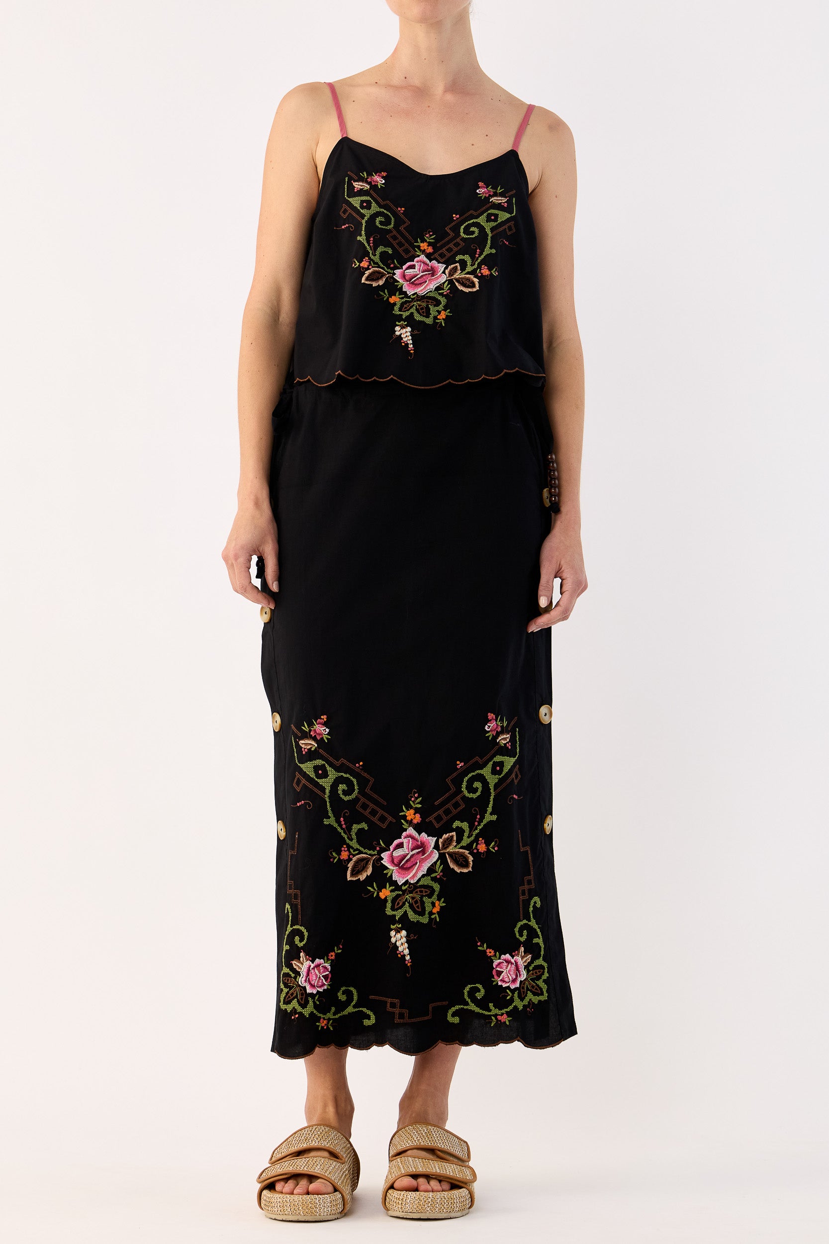 Esther Embroidered Cotton Skirt