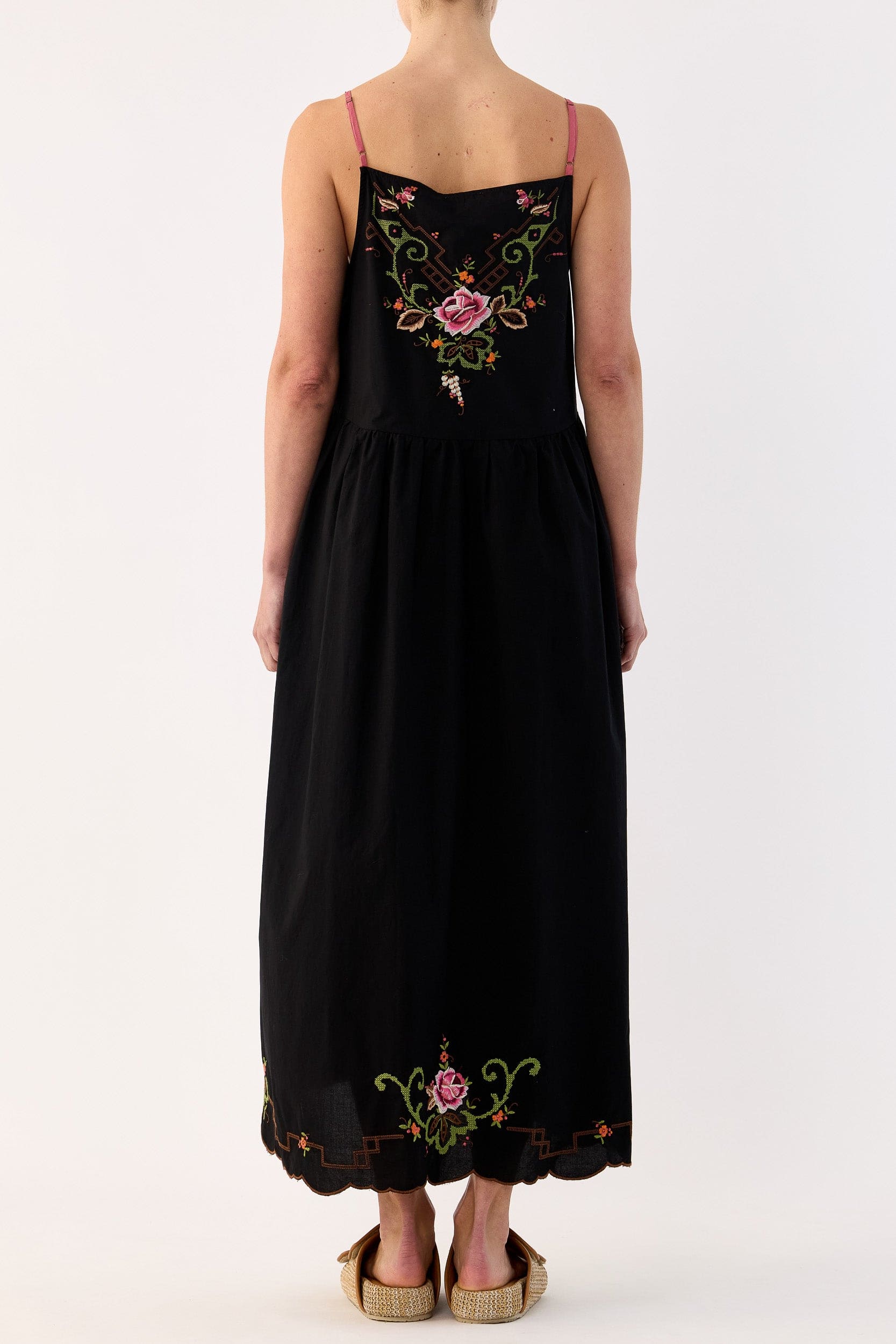 Esther Embroidered Cotton Cami Dress