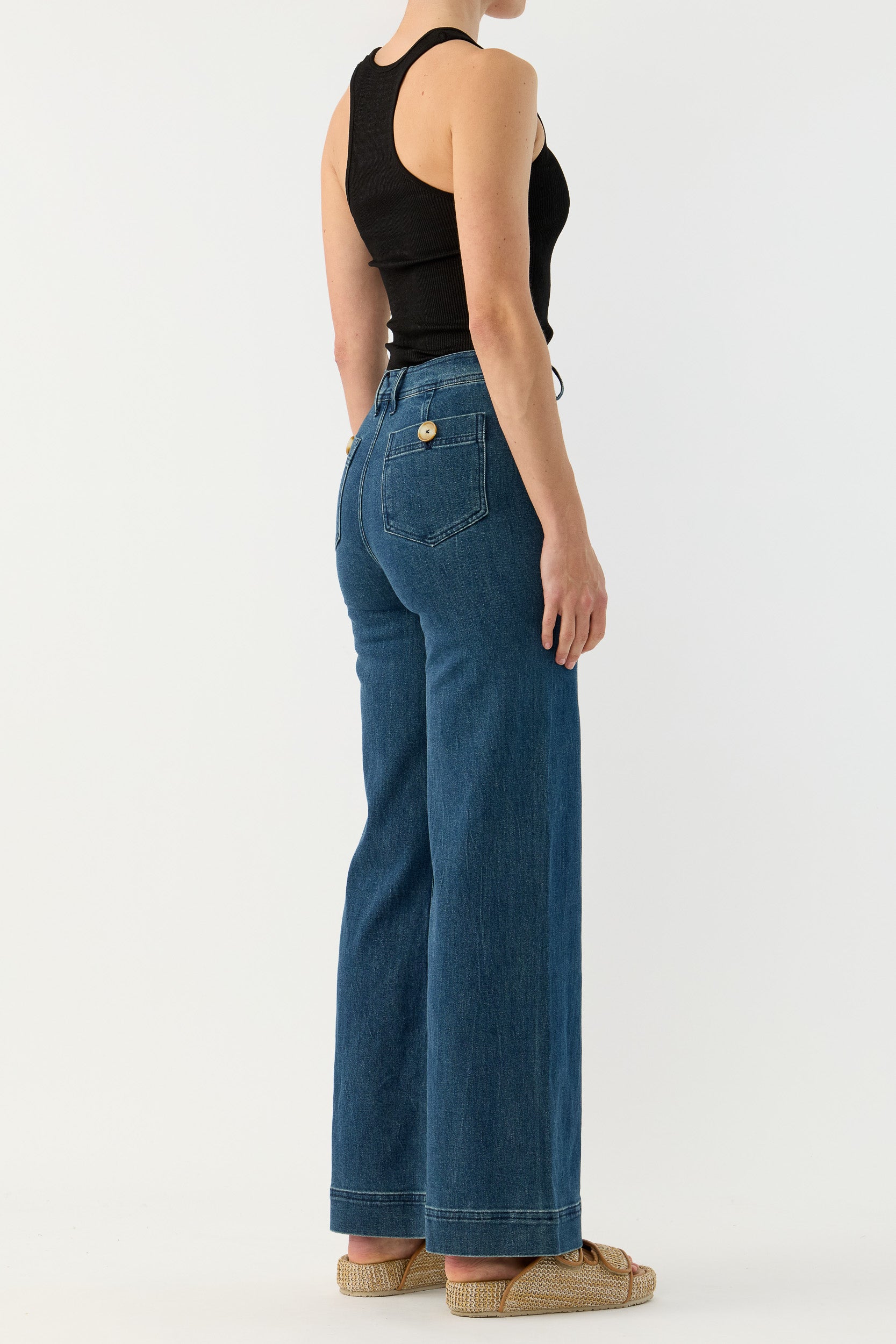 Clover Ribbed Silk-Cotton Scoop Neck Singlet