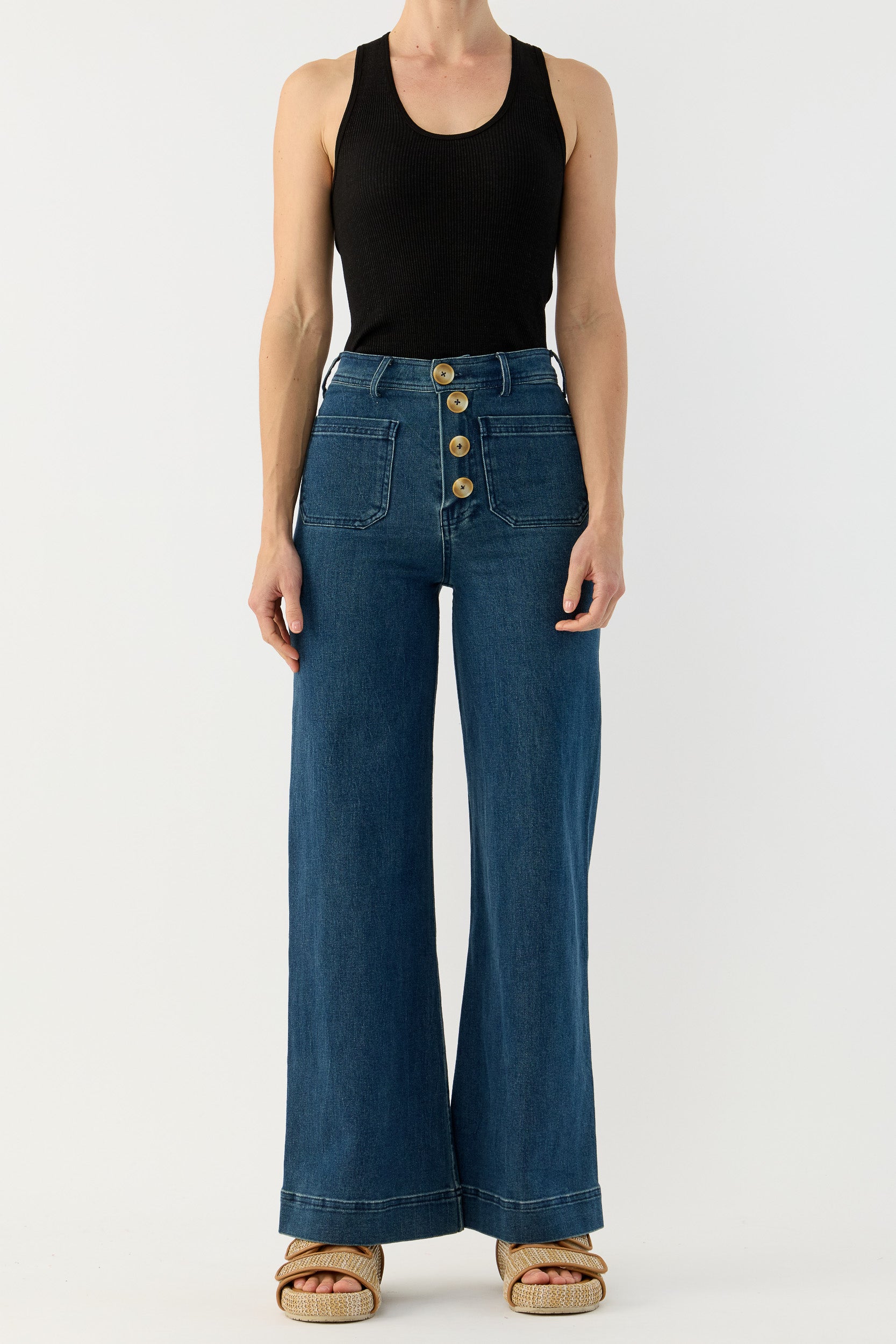 Clover Ribbed Silk-Cotton Scoop Neck Singlet