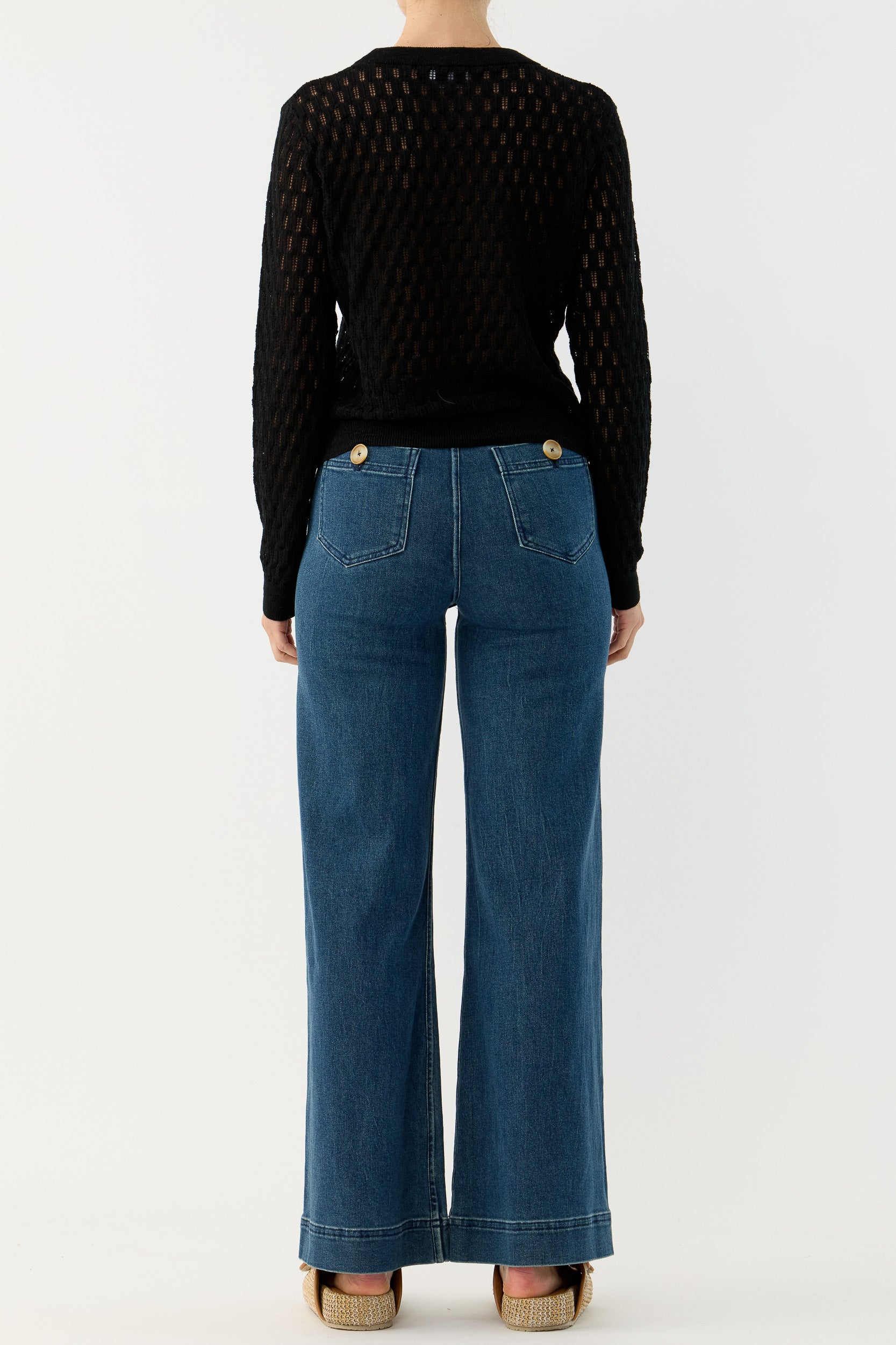 Miley Pointelle Merino Wool & Linen Sweater
