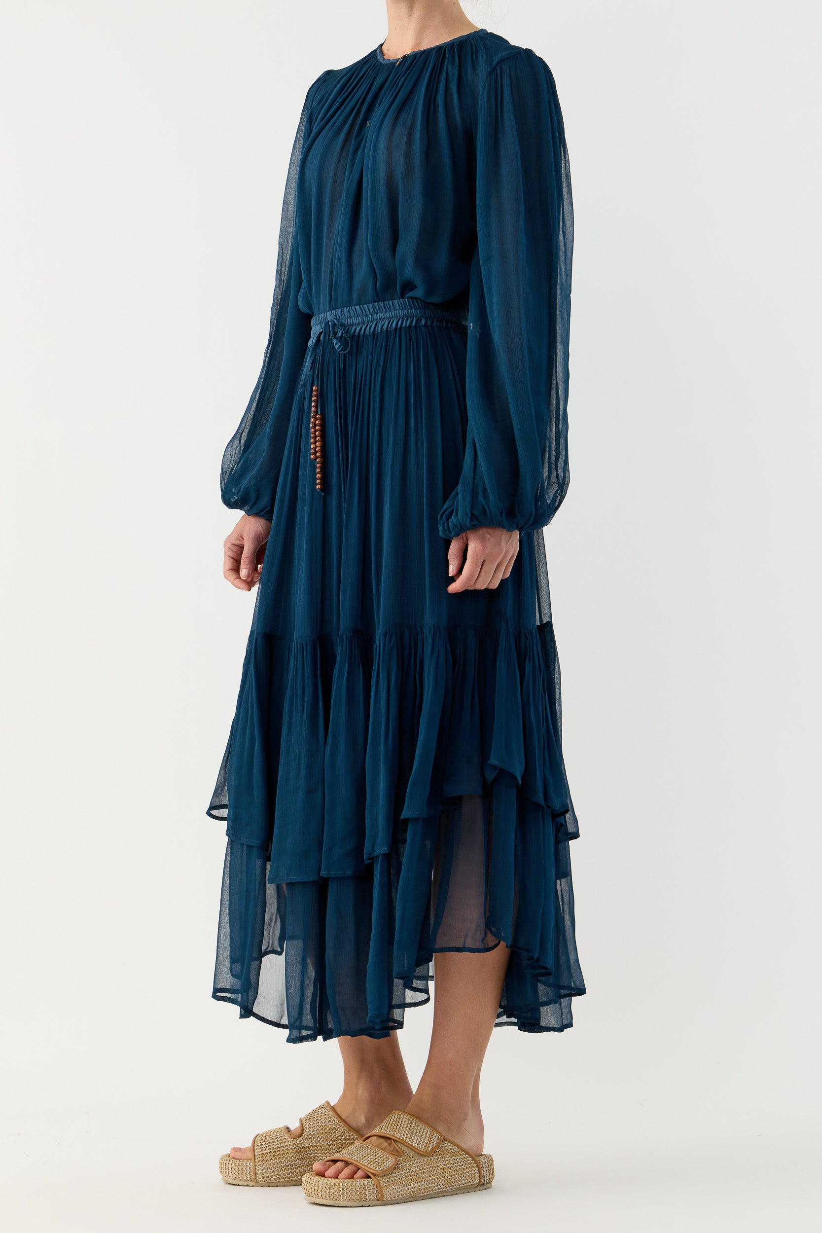 Lucinda Crinkle Chiffon Long Sleeve Top