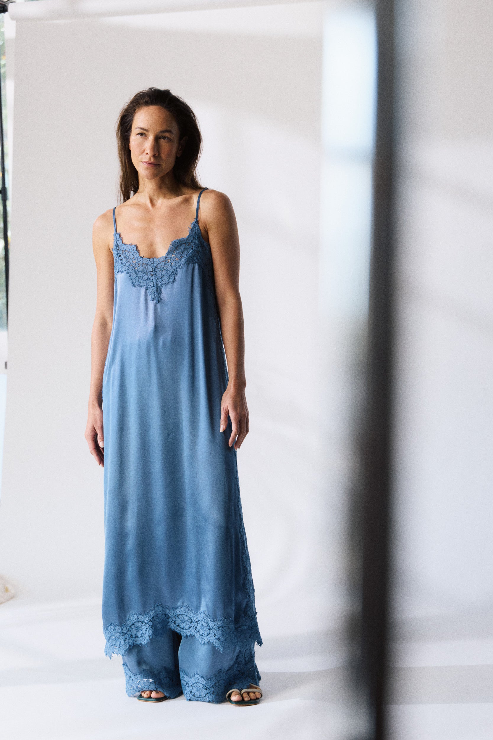 Lenny Satin Lace Slip Dress