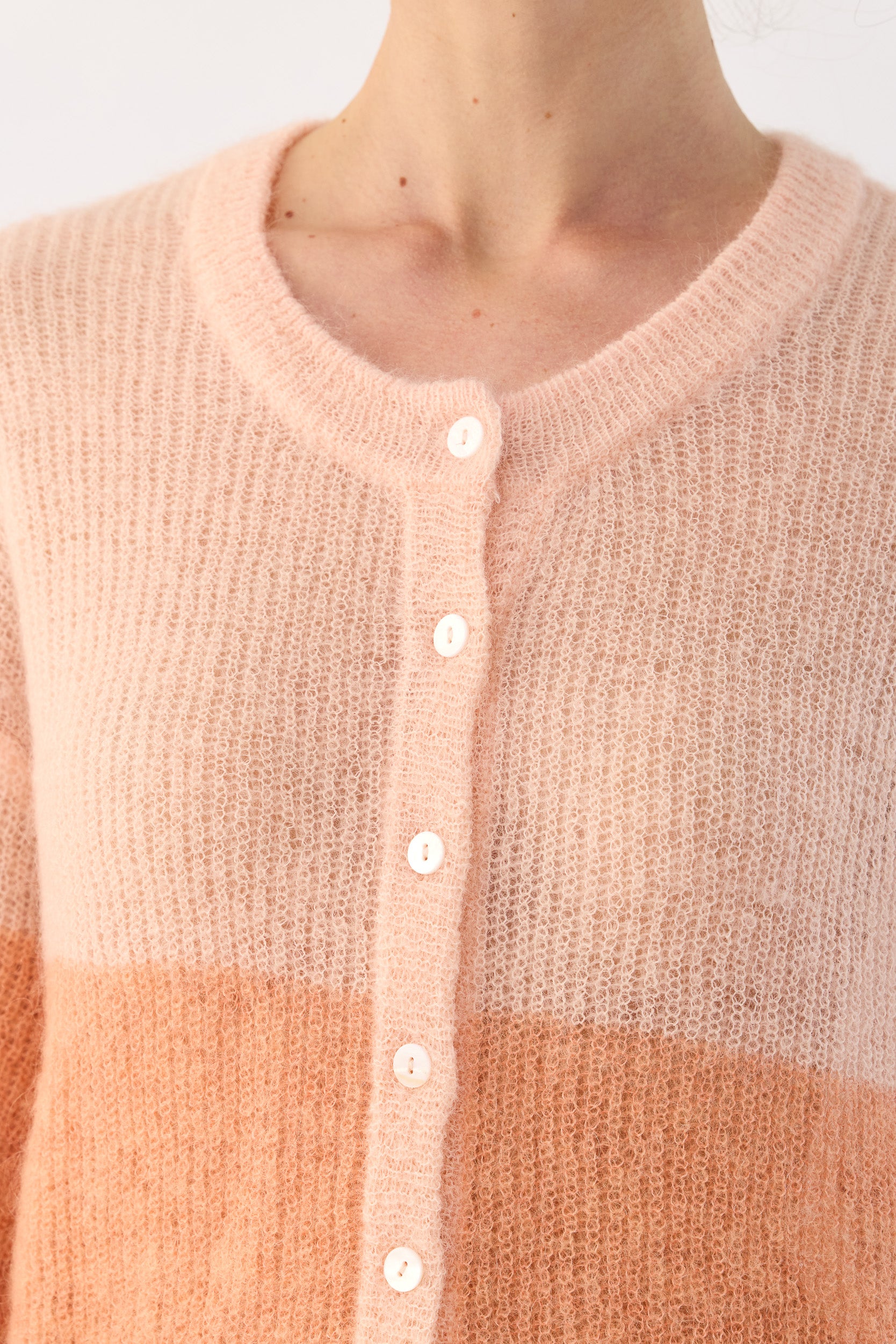 Inez Mohair-Wool Logo Knit Cardigan