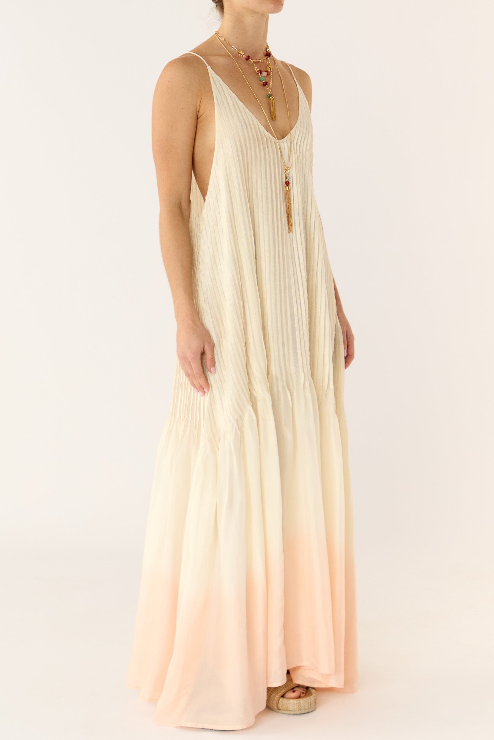 Ottavia Silk Dip-Dye Cami Dress