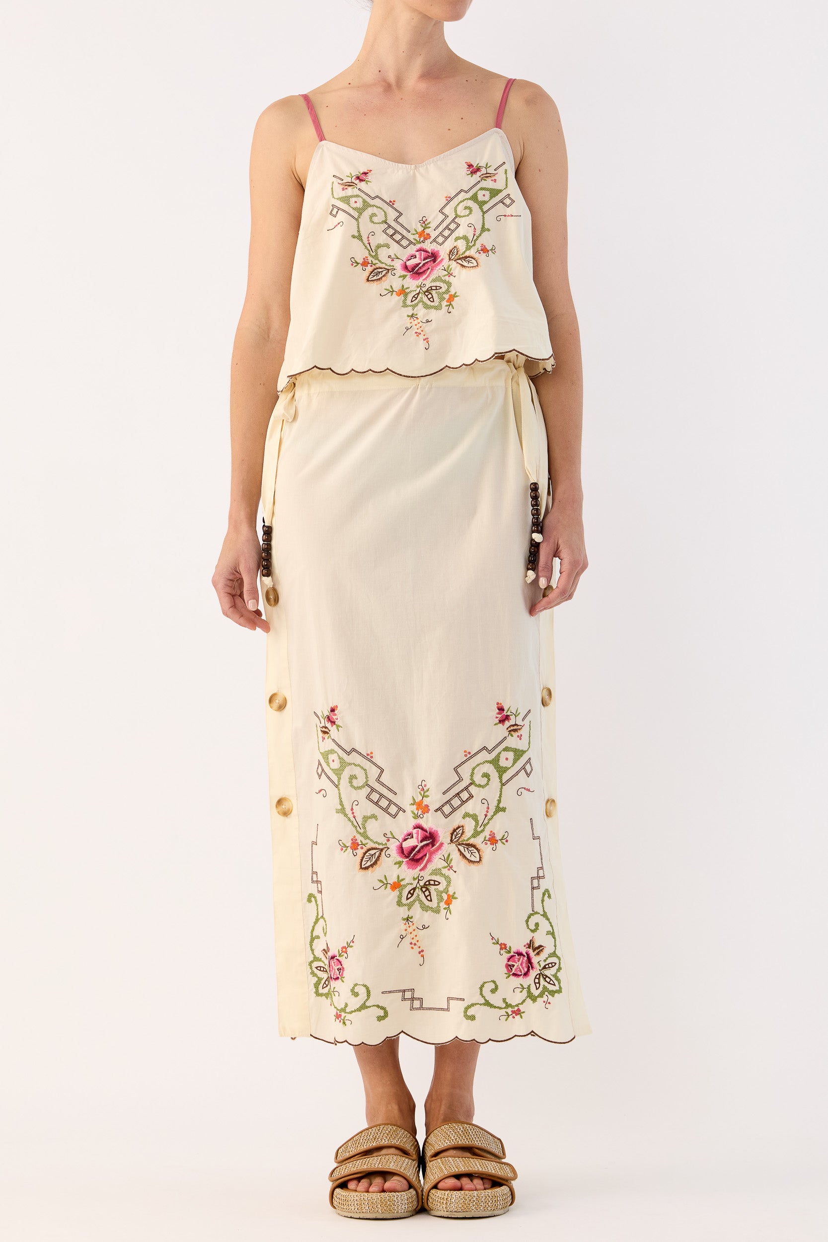 Esther Embroidered Cotton Skirt