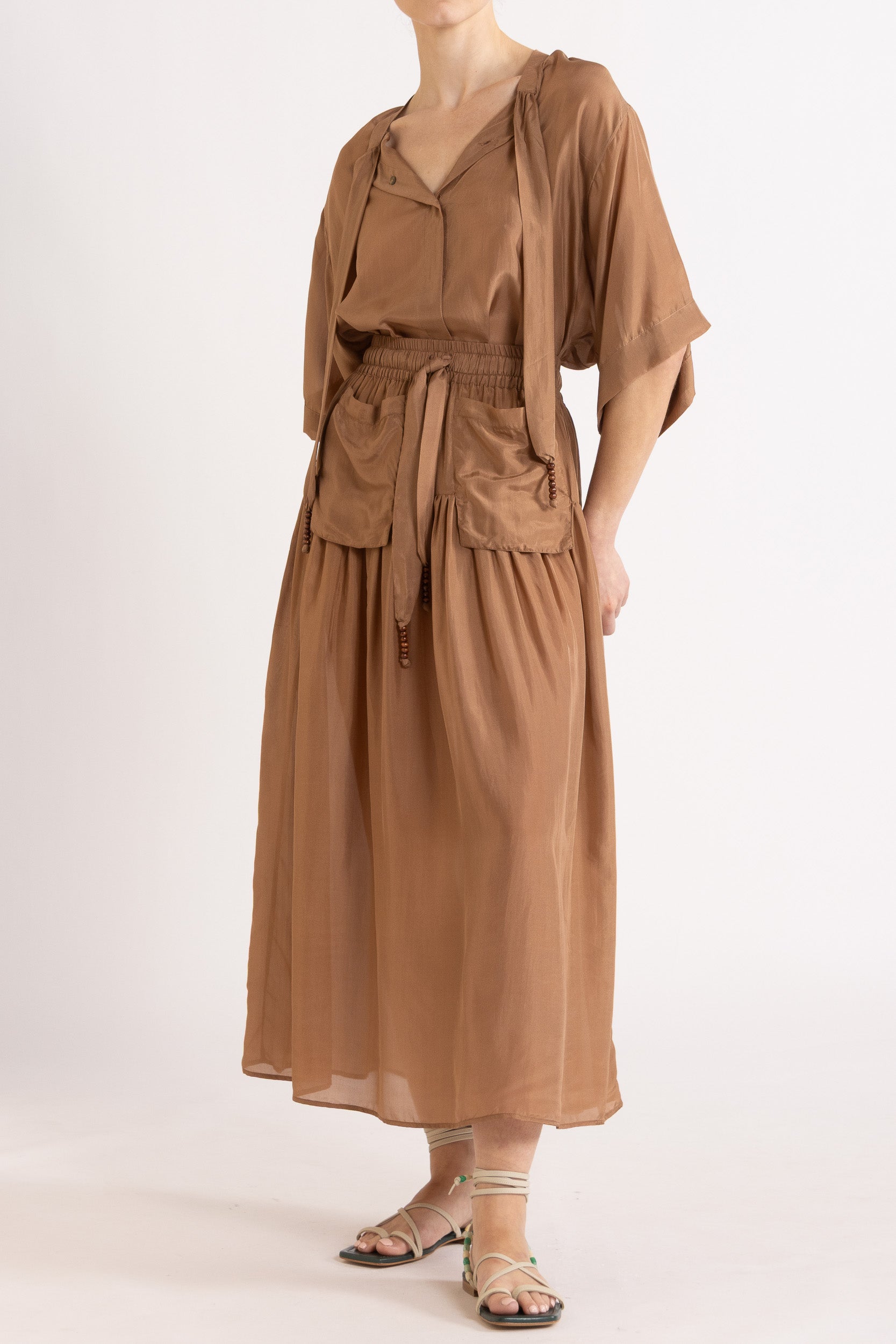 Amal Silk Habotai Skirt