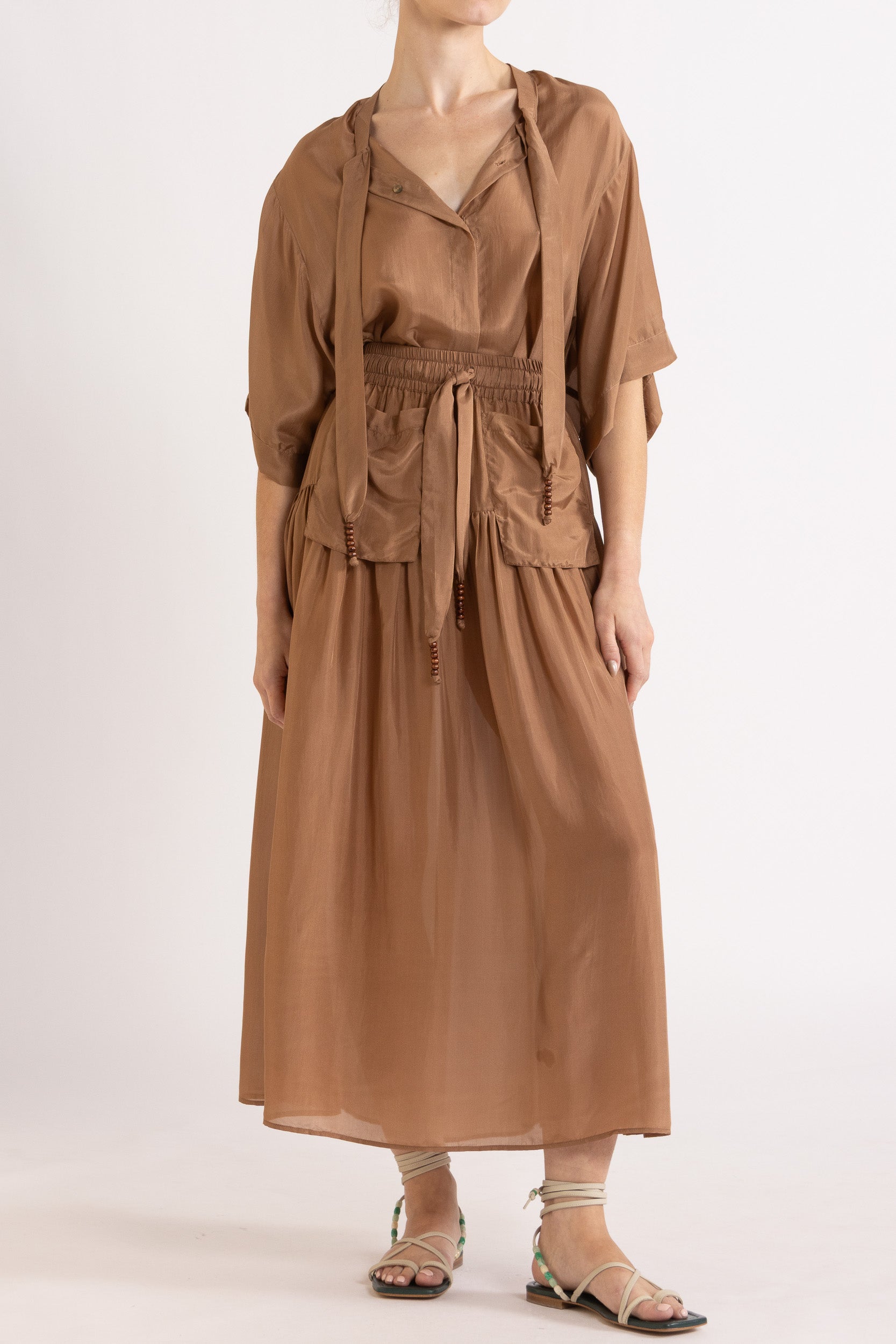 Amal Silk Habotai Skirt