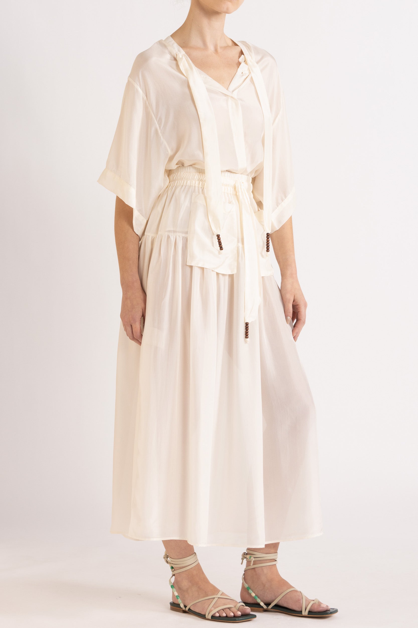 Amal Silk Habotai Skirt
