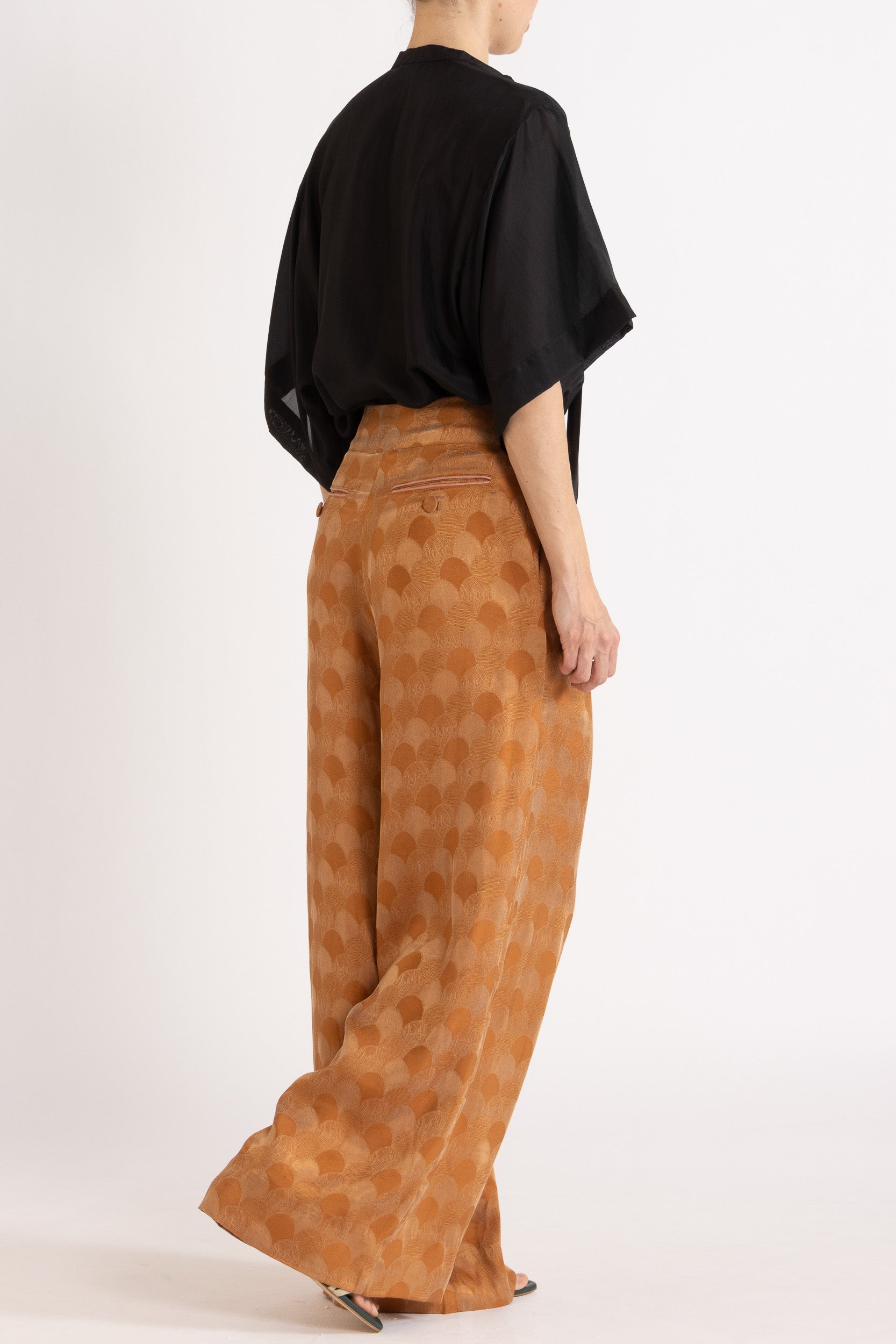 Amal Silk Habotai Short Sleeve Top