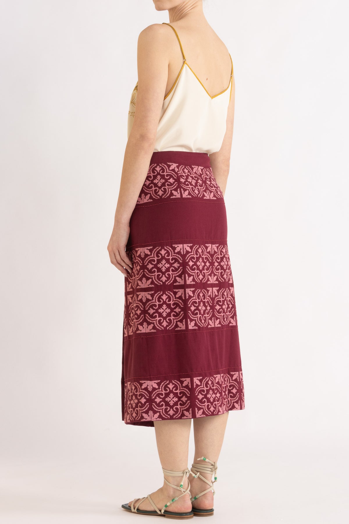 Malika Embroidered Wrap Skirt