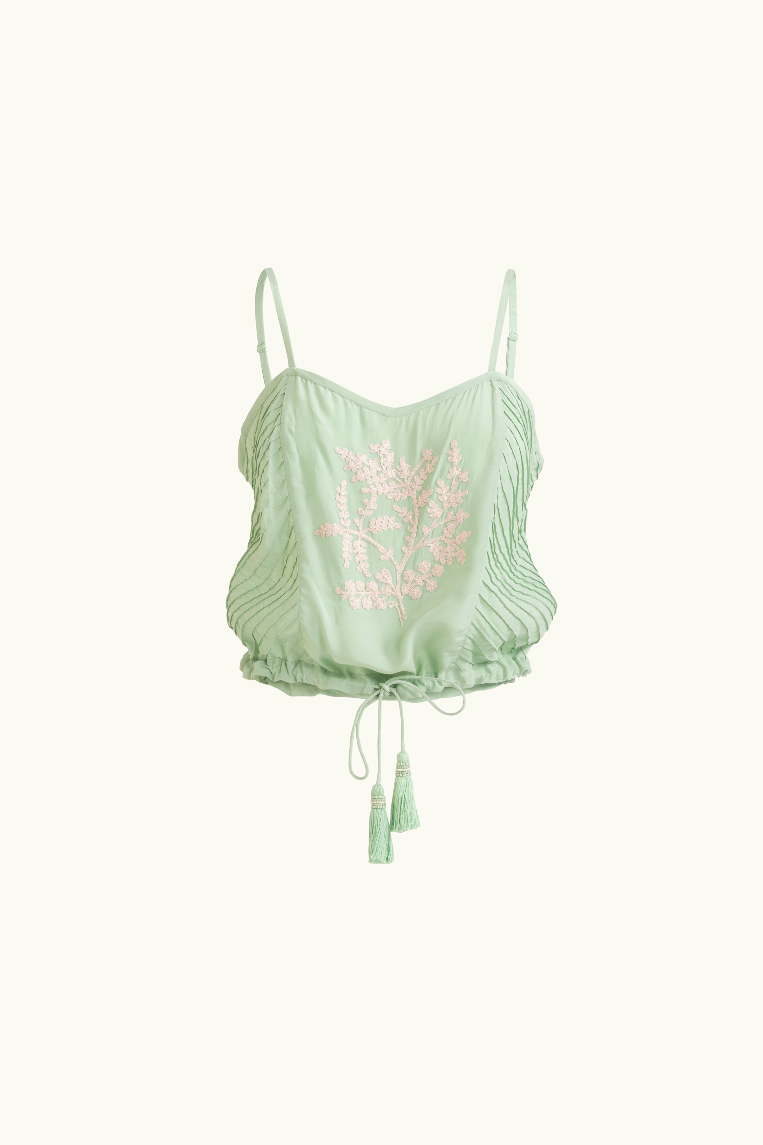 Elsie Embroidered Cami Mint