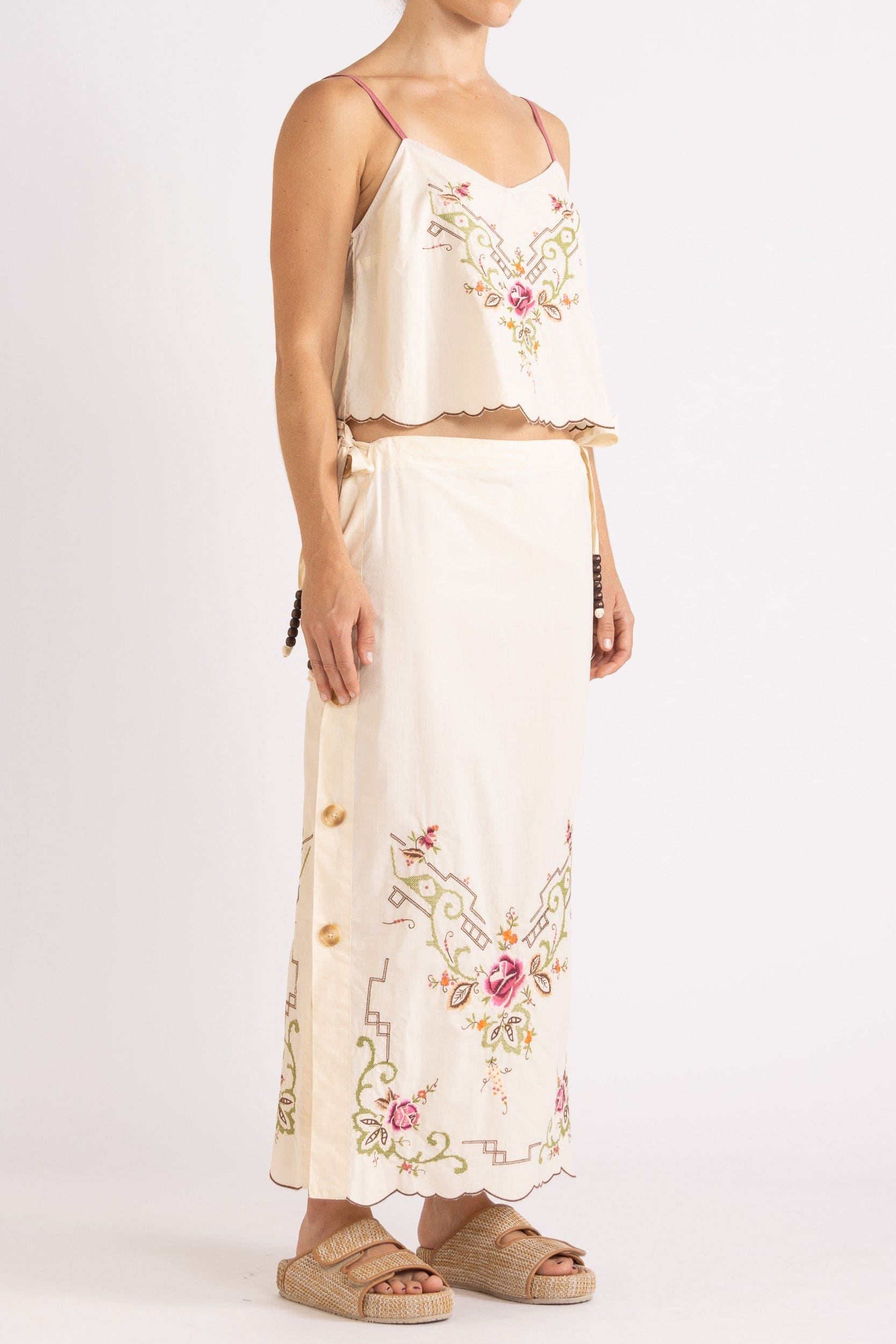 Esther Embroidered Cotton Skirt
