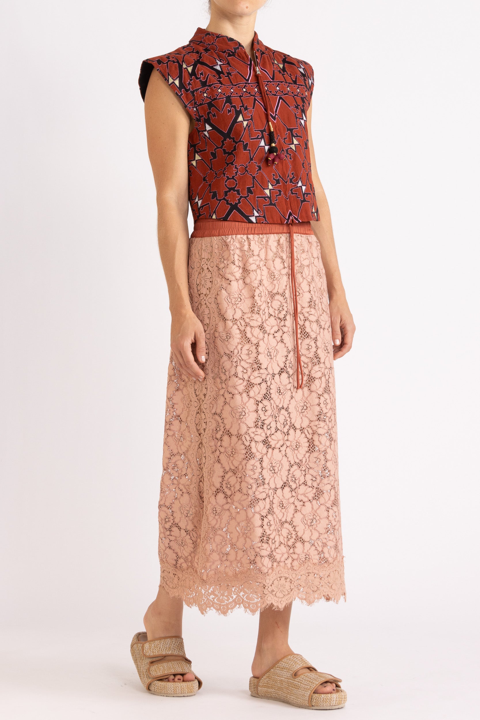 Tilly Drawstring Lace Skirt