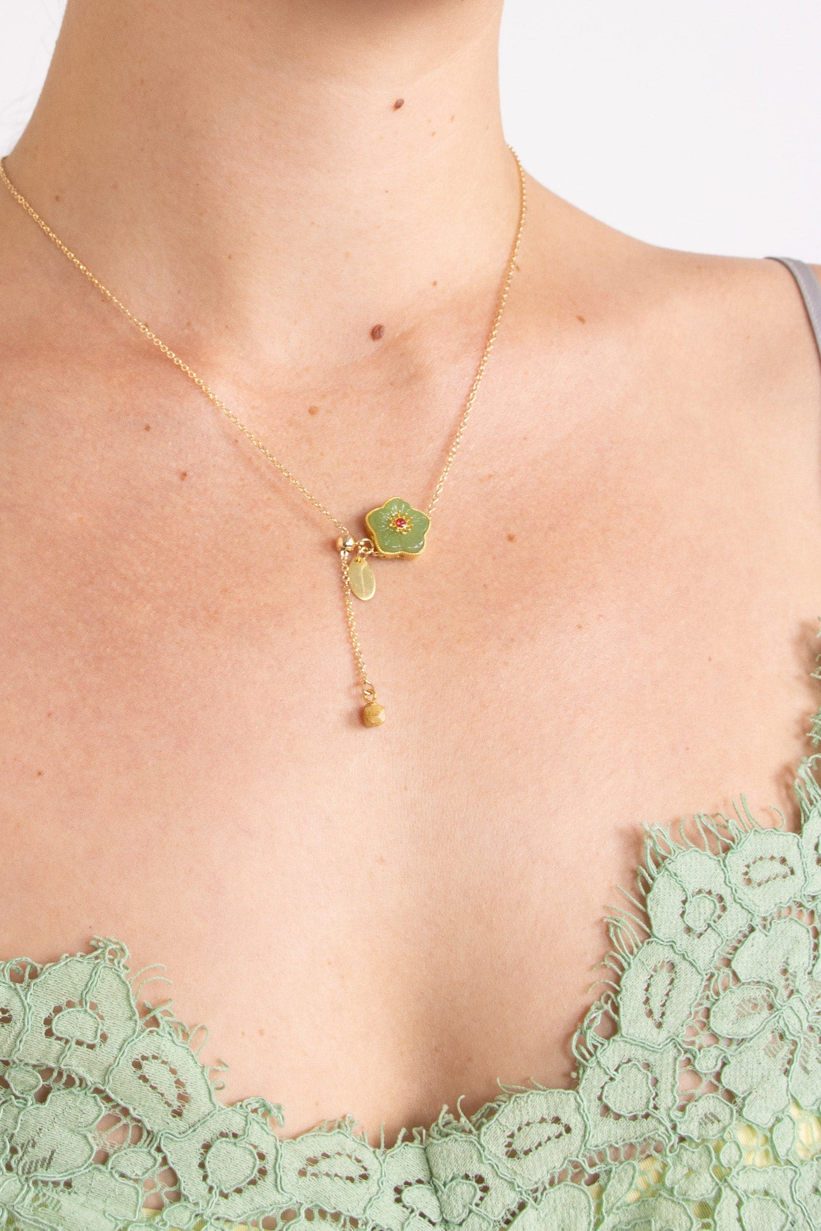 Gabbi Kelly Resin Flower Charm Necklace