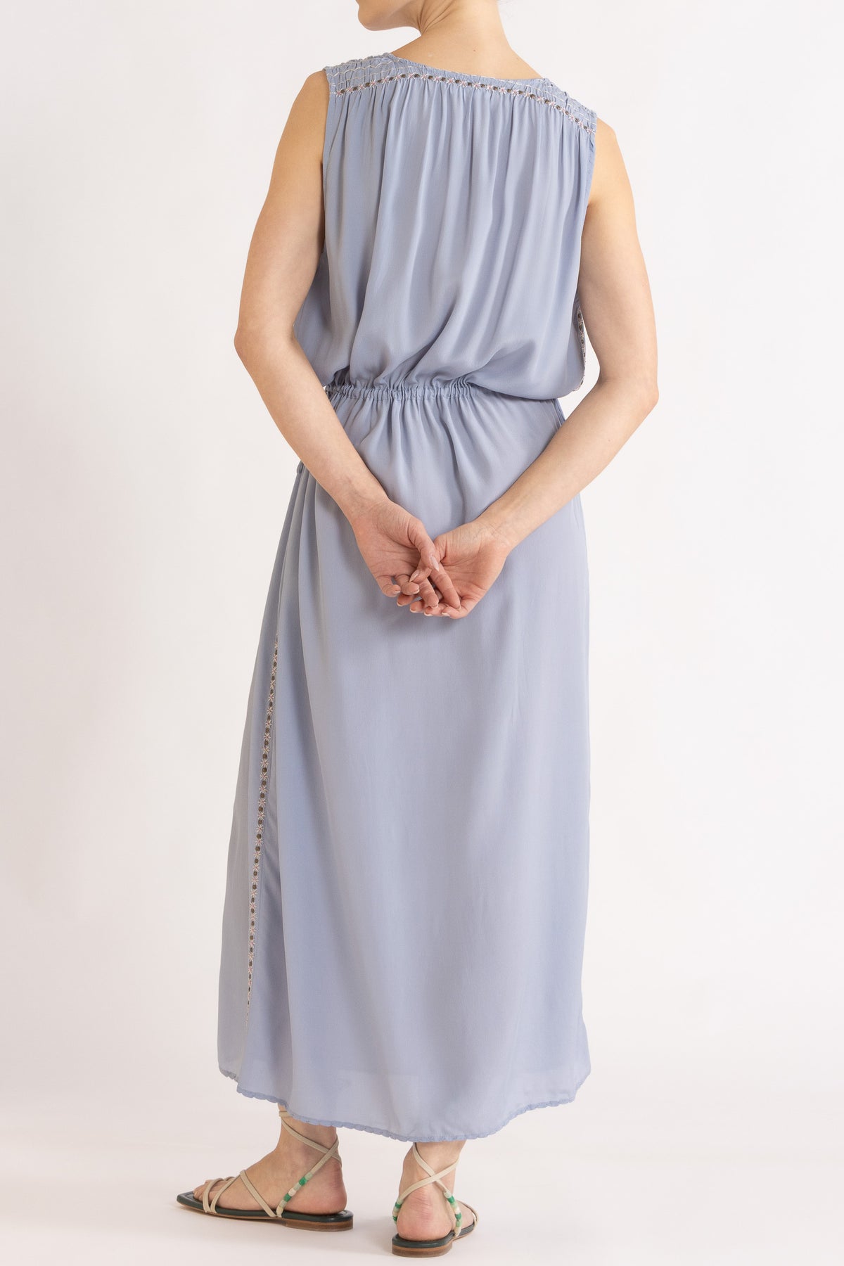 Gemini Crepe De Chine Sleeveless Dress