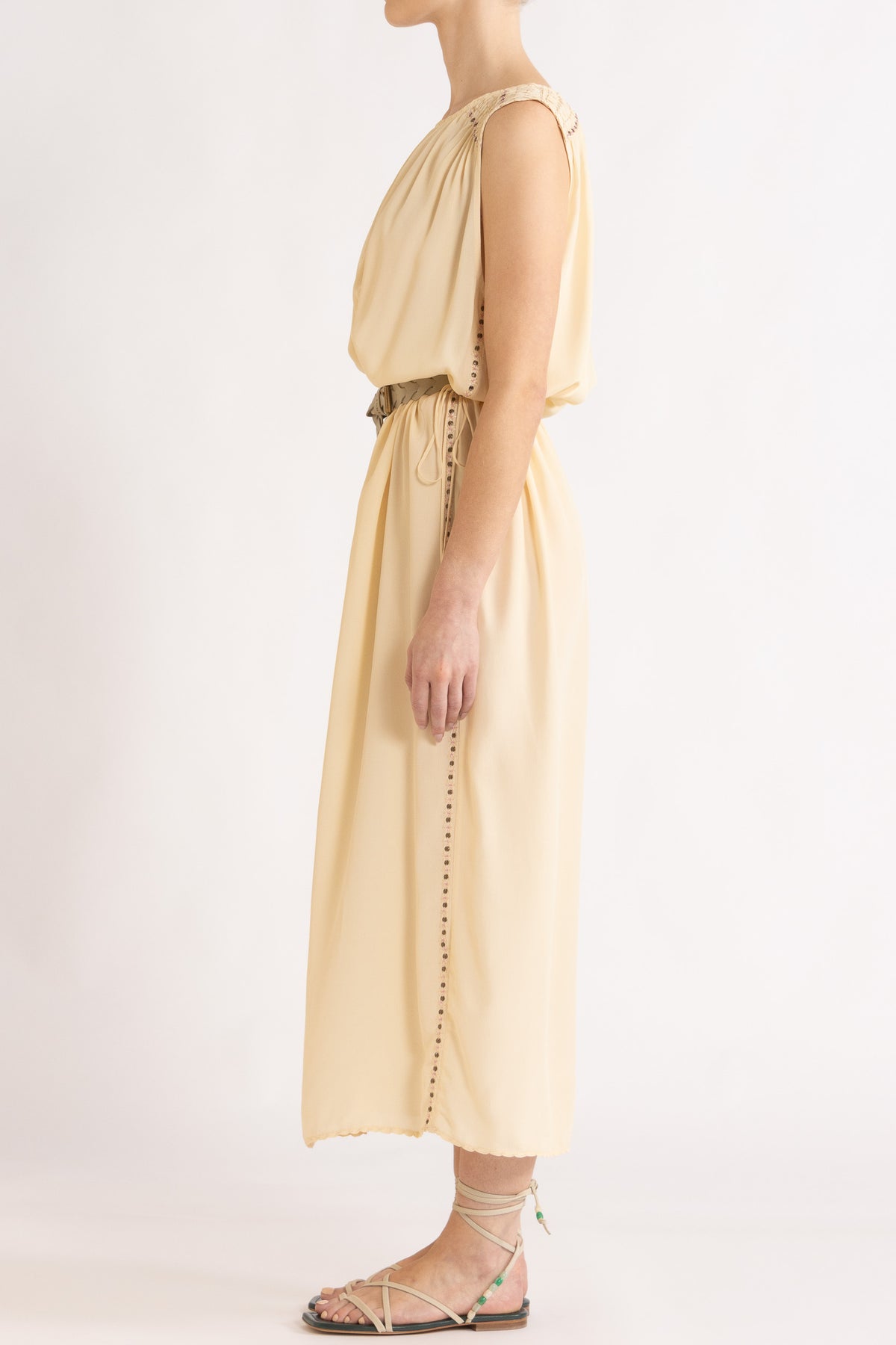 Gemini Crepe De Chine Sleeveless Dress